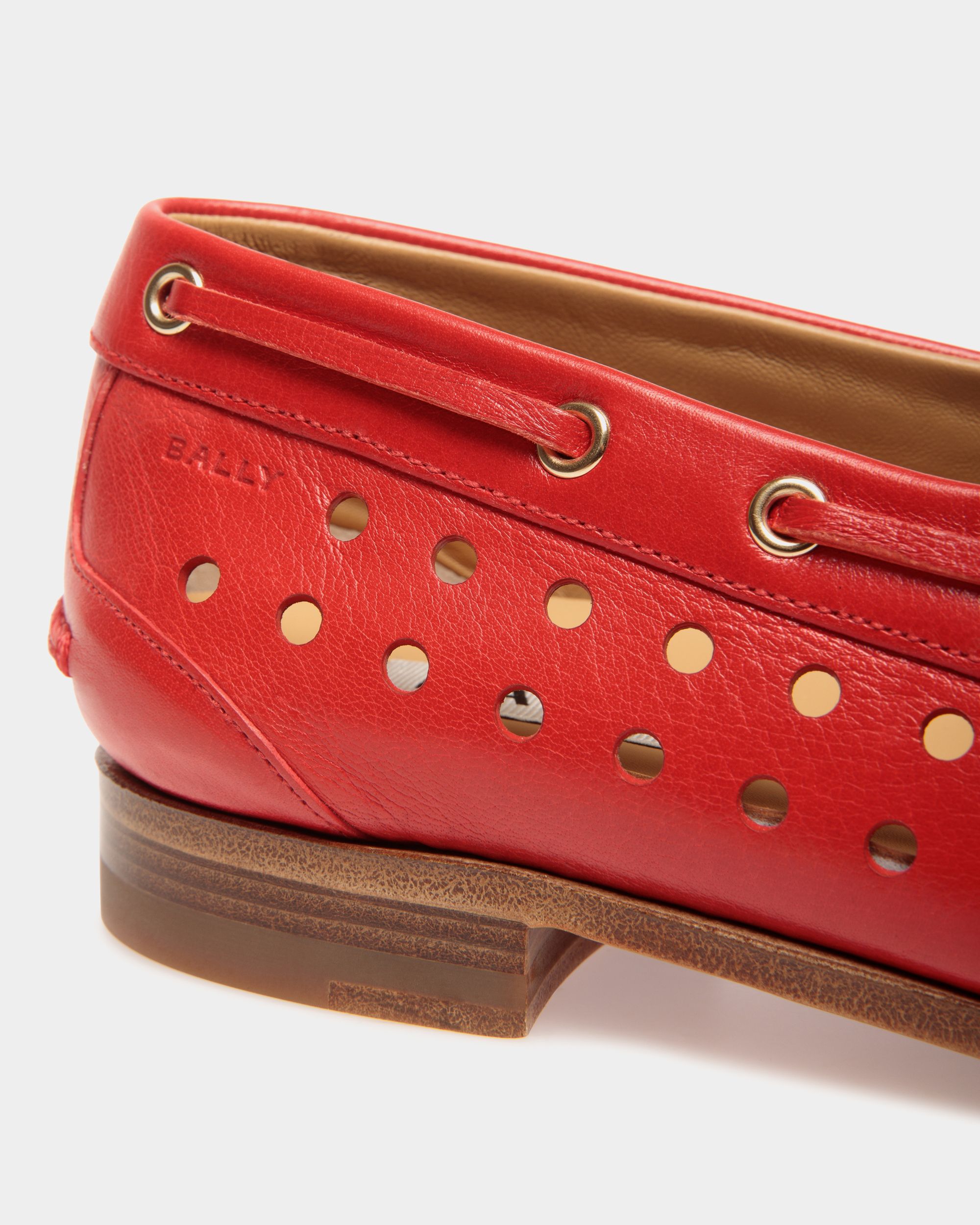 Plume Mokassin Aus Rotem Leder - Damen - Bally - 06