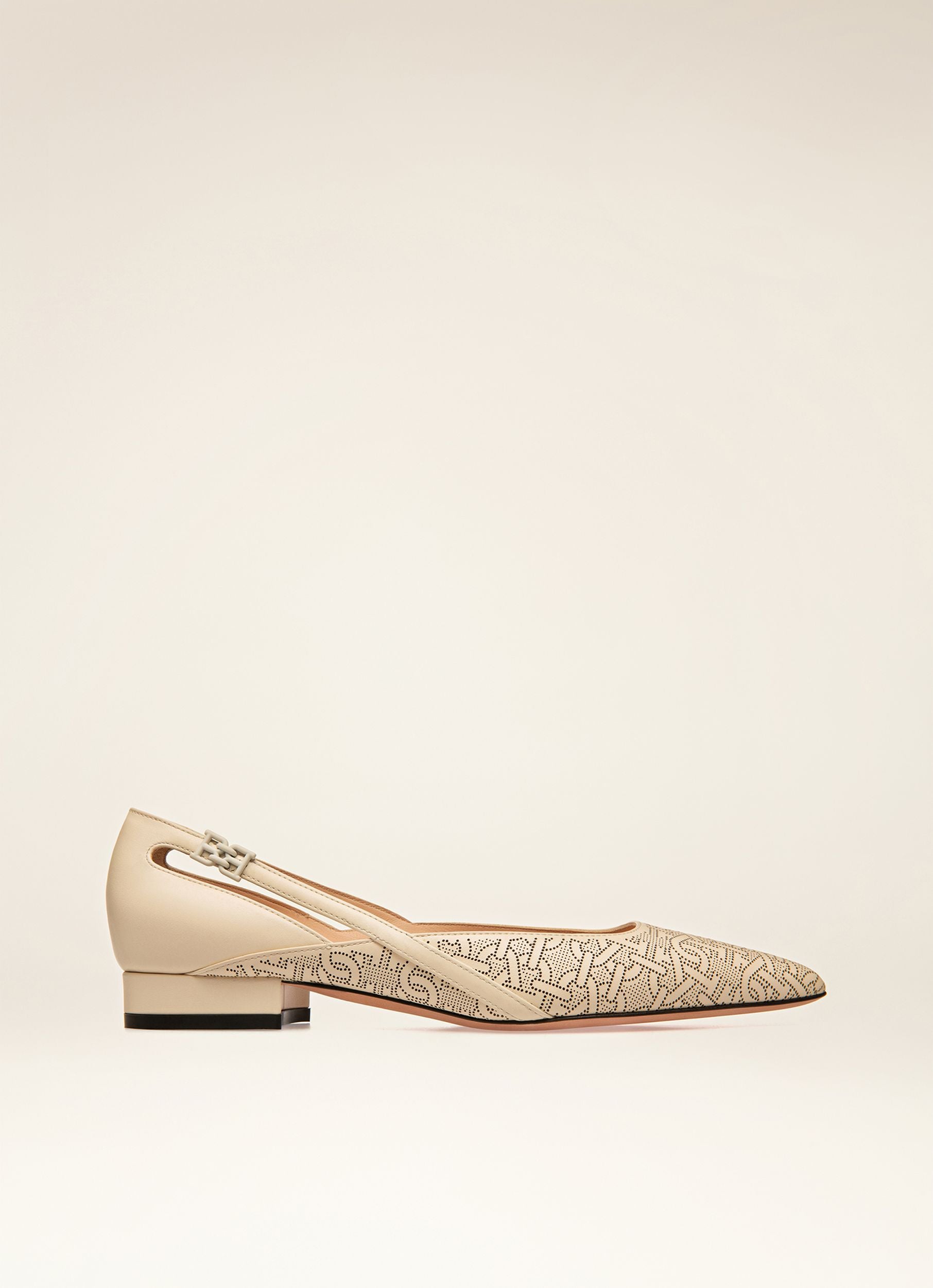 B-Chain Ballerina Aus Leder In Weiß - Damen - Bally - 01
