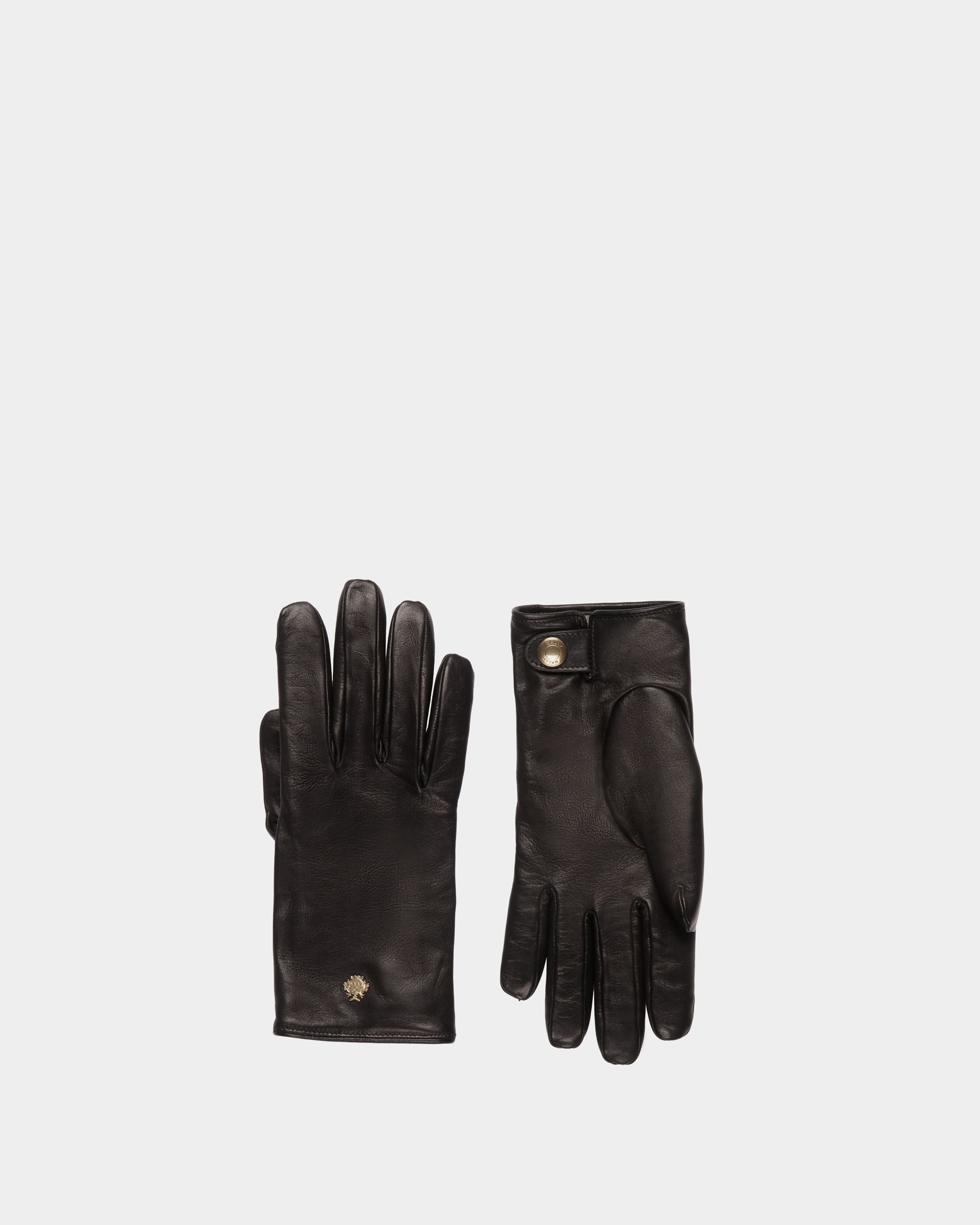 Lederhandschuhe In Schwarz Mit Bally-Wappen-Logo - Damen - Bally - 01