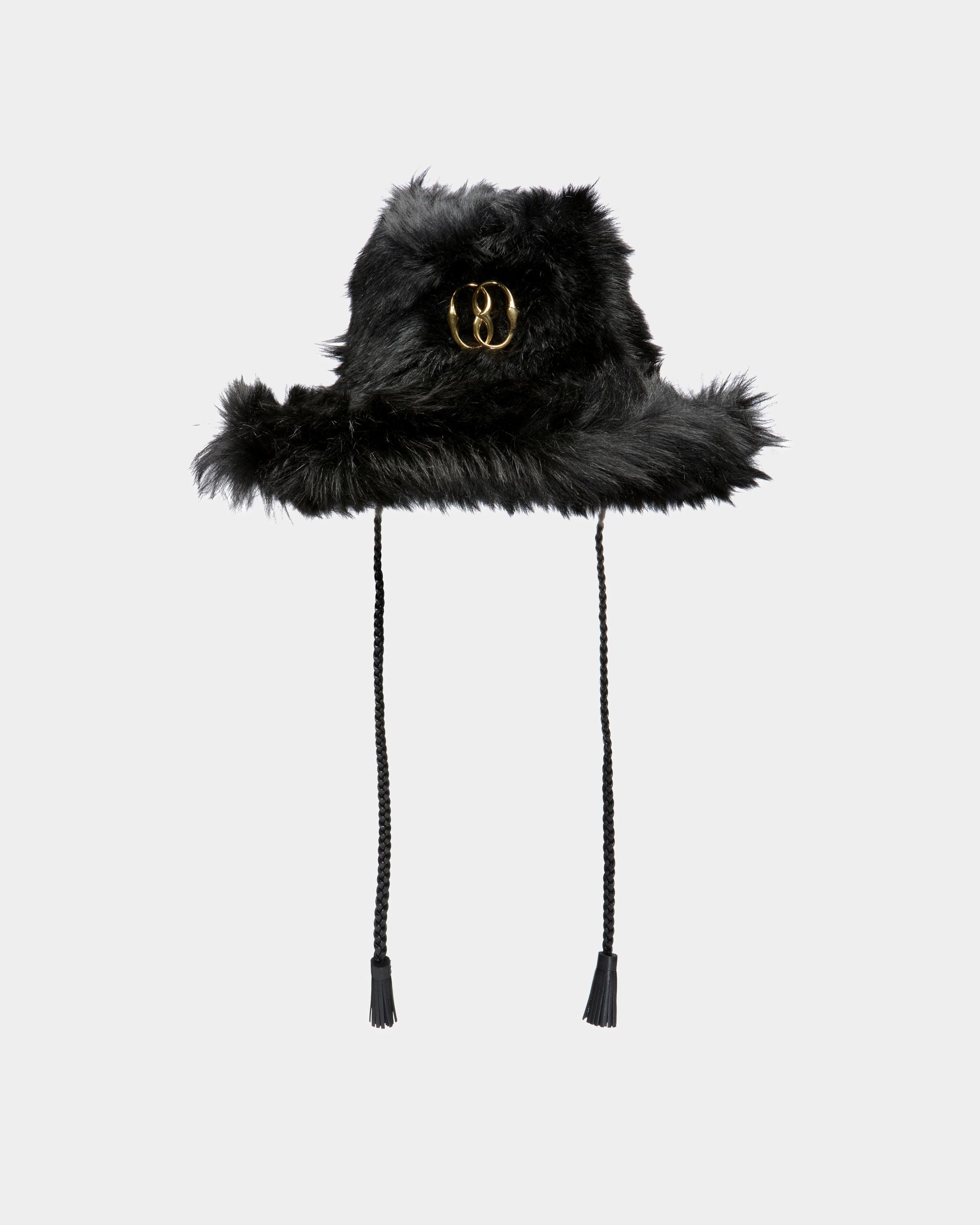 Velours-Fischerhut Aus Leder In Schwarz - Damen - Bally - 01