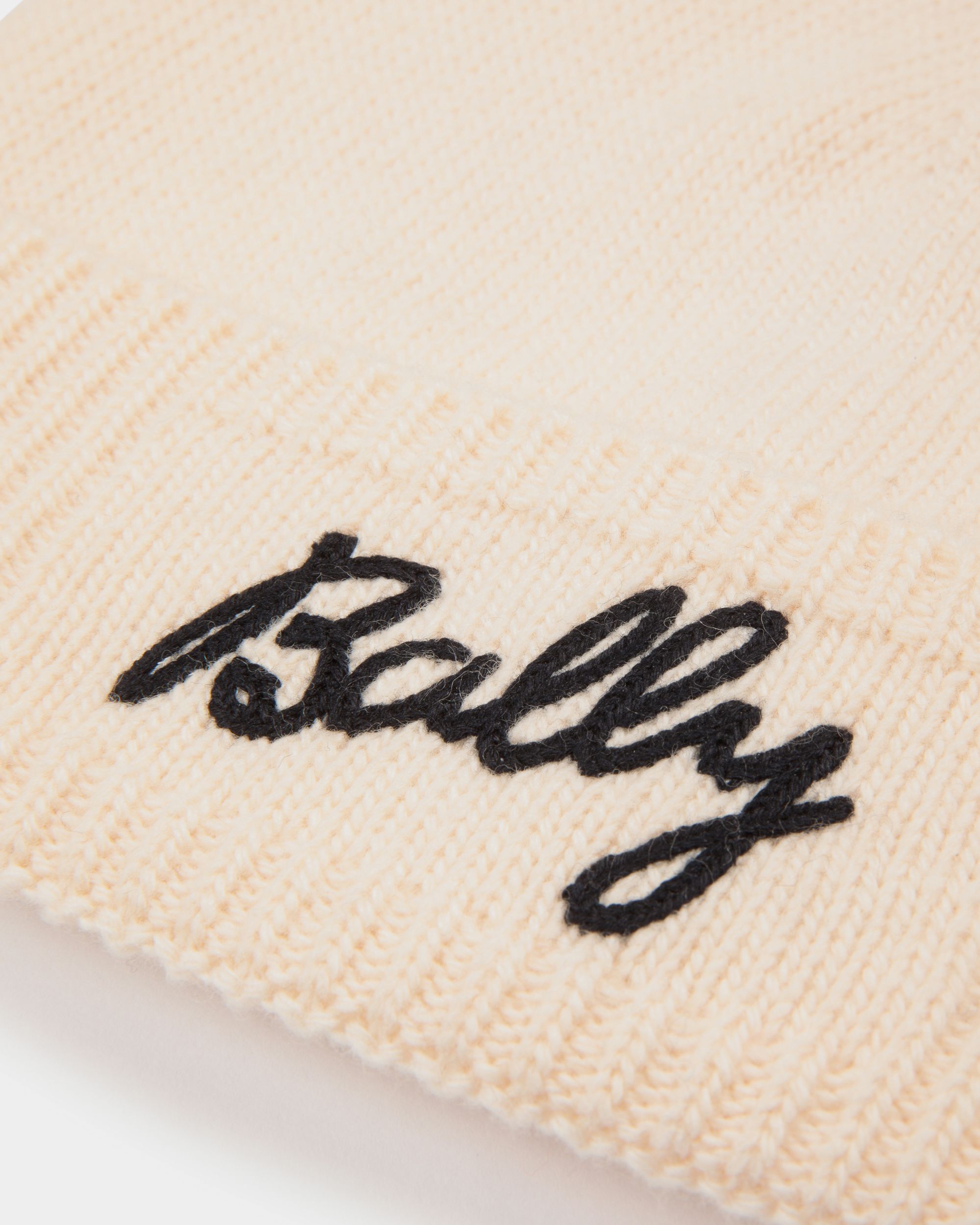 Beanie Aus Elfenbeinfarbener Wolle Mit Logo - Damen - Bally - 02