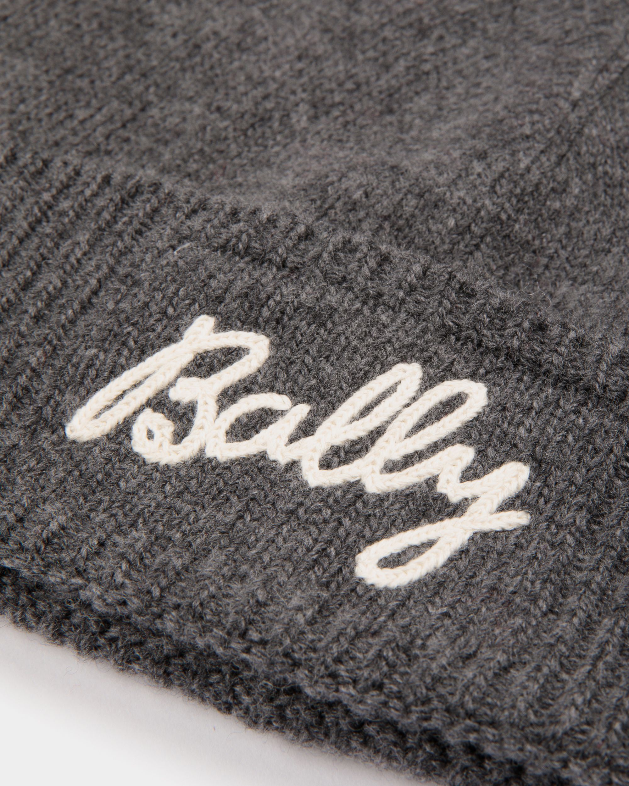 Beanie Aus Grauer Wolle Mit Logo - Damen - Bally - 02