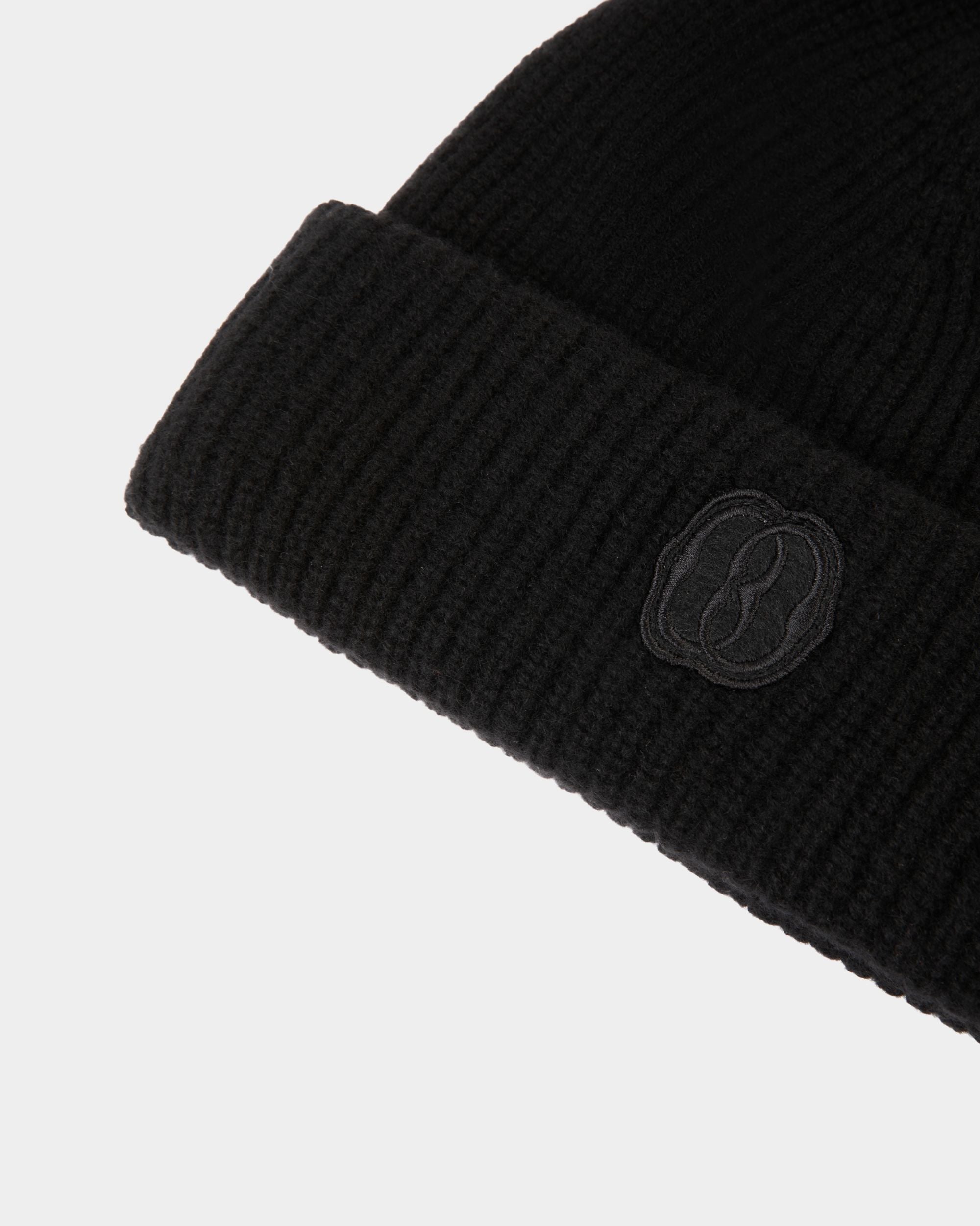 Beanie Aus Schwarzem Kaschmir Mit Logo - Damen - Bally - 03