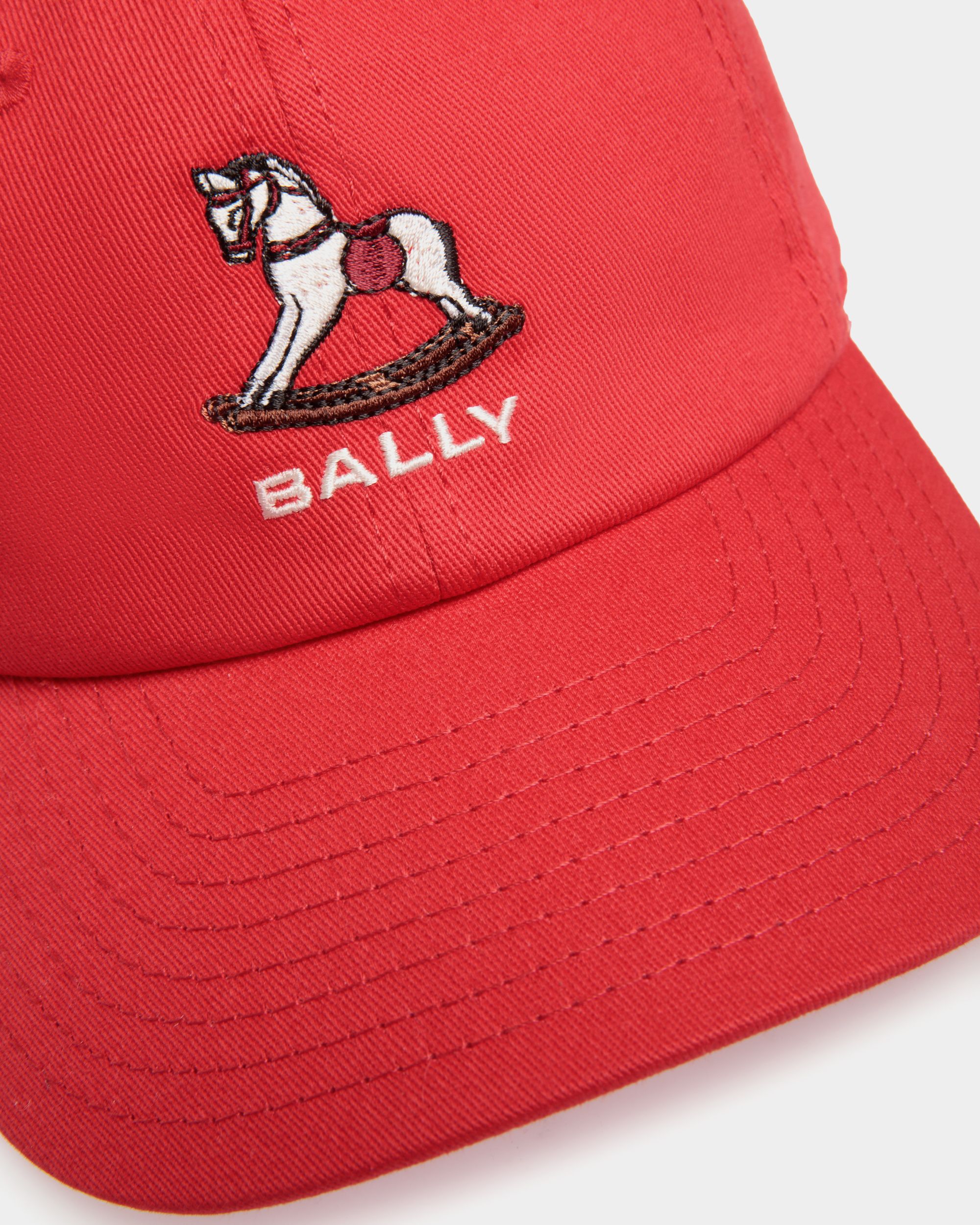 Baseballmütze Mit Beni Bischof Schaukelpferd Aus Roter Baumwolle - Damen - Bally - 04
