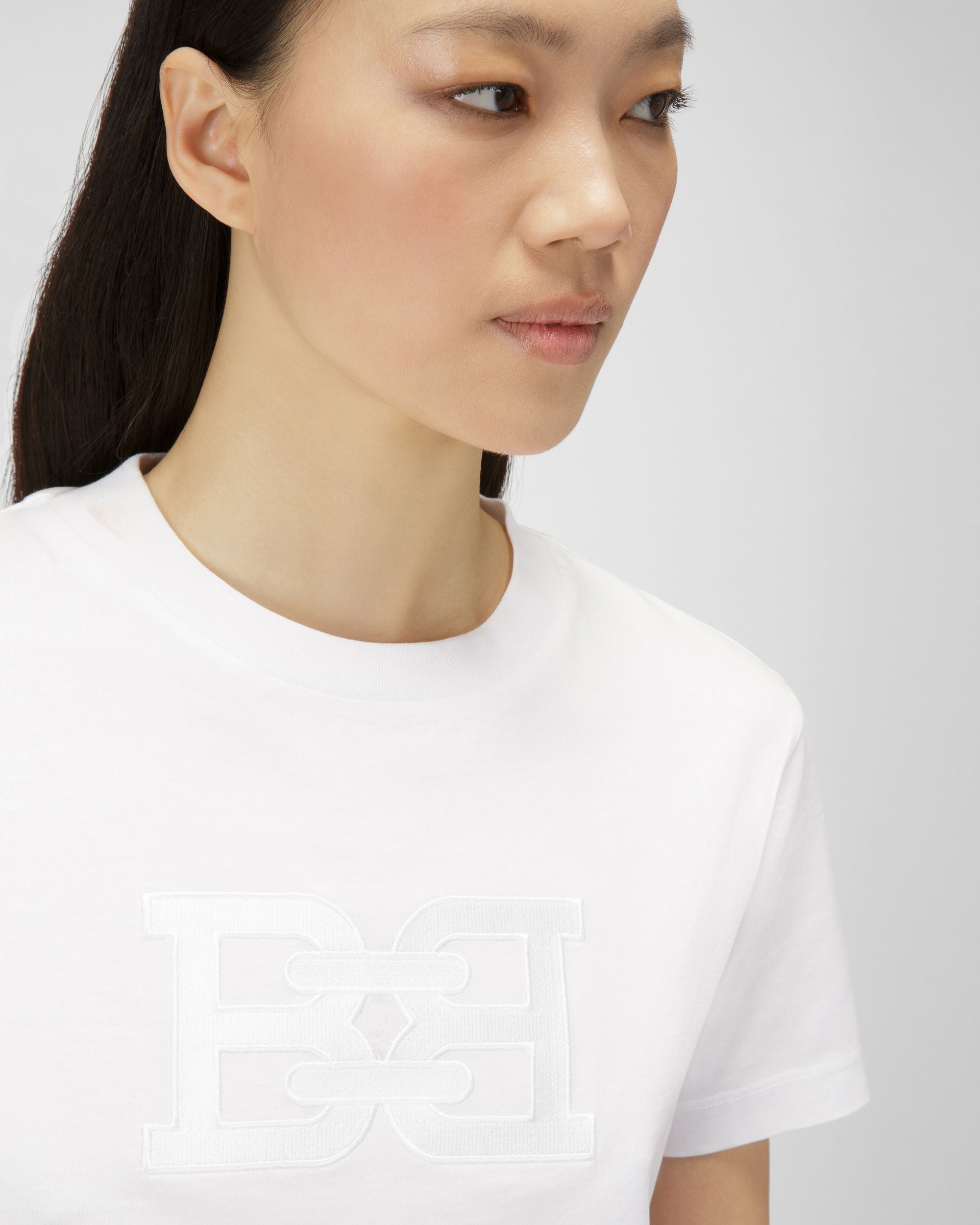 T-Shirt Aus Weisser Bio-Baumwolle - Damen - Bally - 02