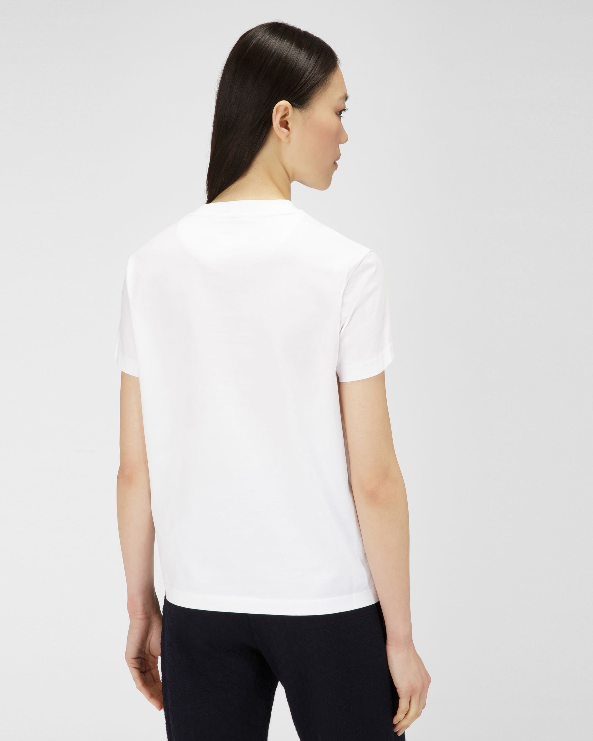 T-Shirt Aus Weisser Bio-Baumwolle - Damen - Bally - 03
