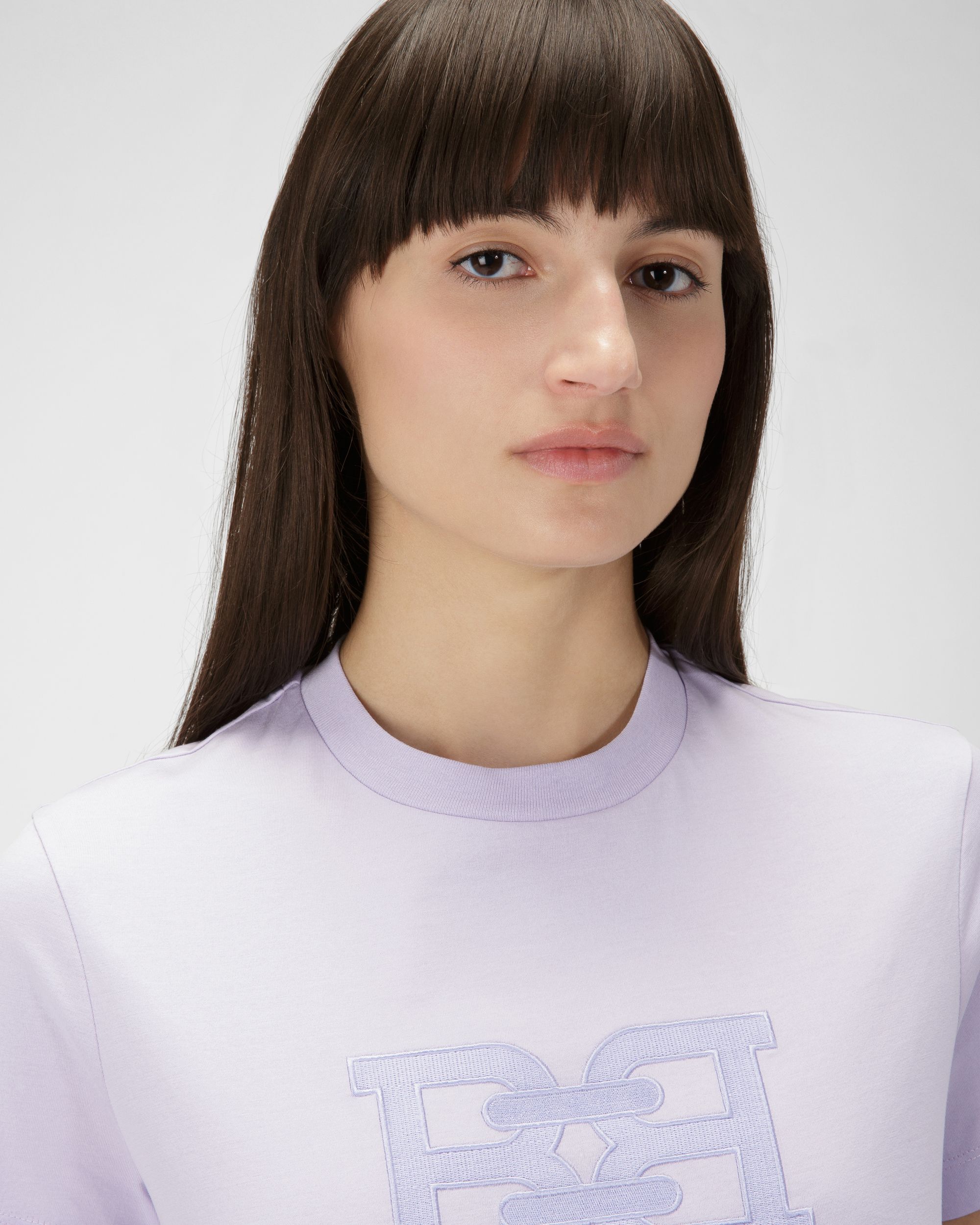 T-Shirt Aus Fliederfarbener Bio-Baumwolle - Damen - Bally - 02