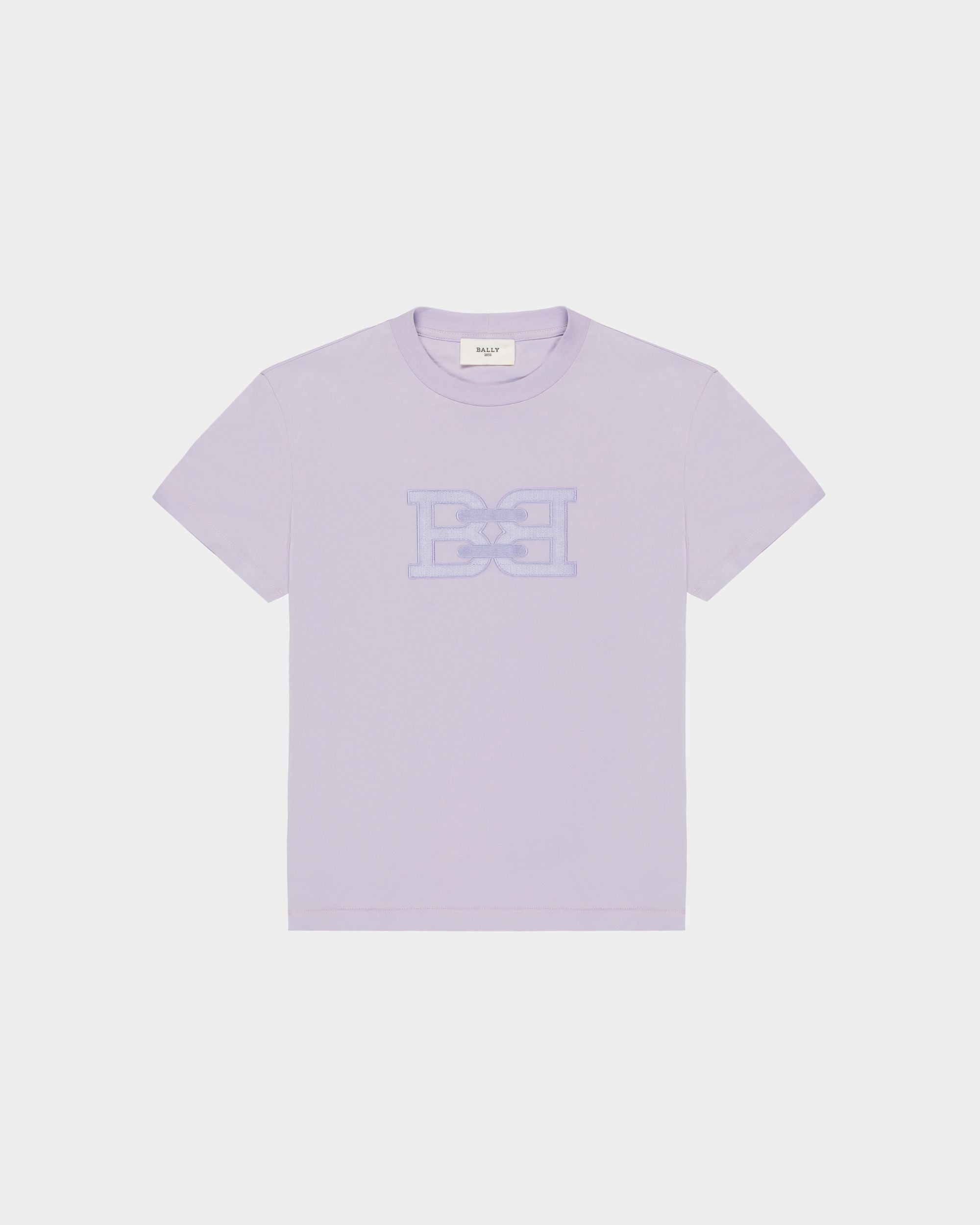 T-Shirt Aus Fliederfarbener Bio-Baumwolle - Damen - Bally - 04