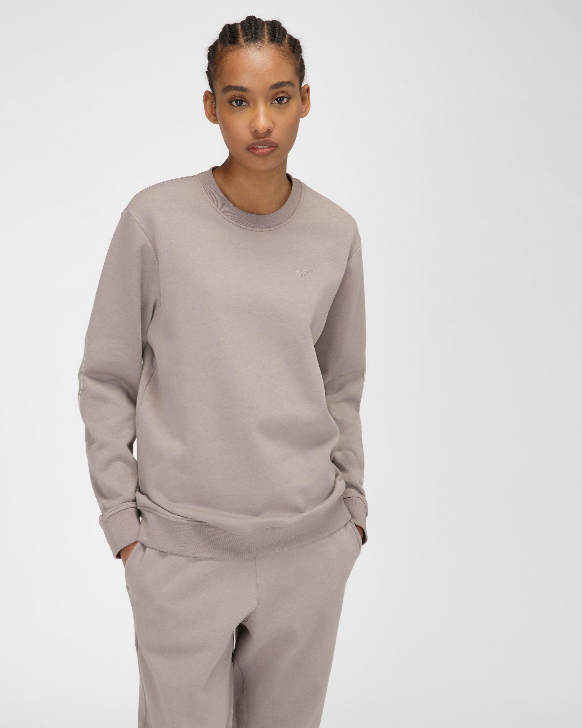 Sweatshirt Aus Grauem Bio-Baumwoll-Mischgewebe - Damen - Bally - 01