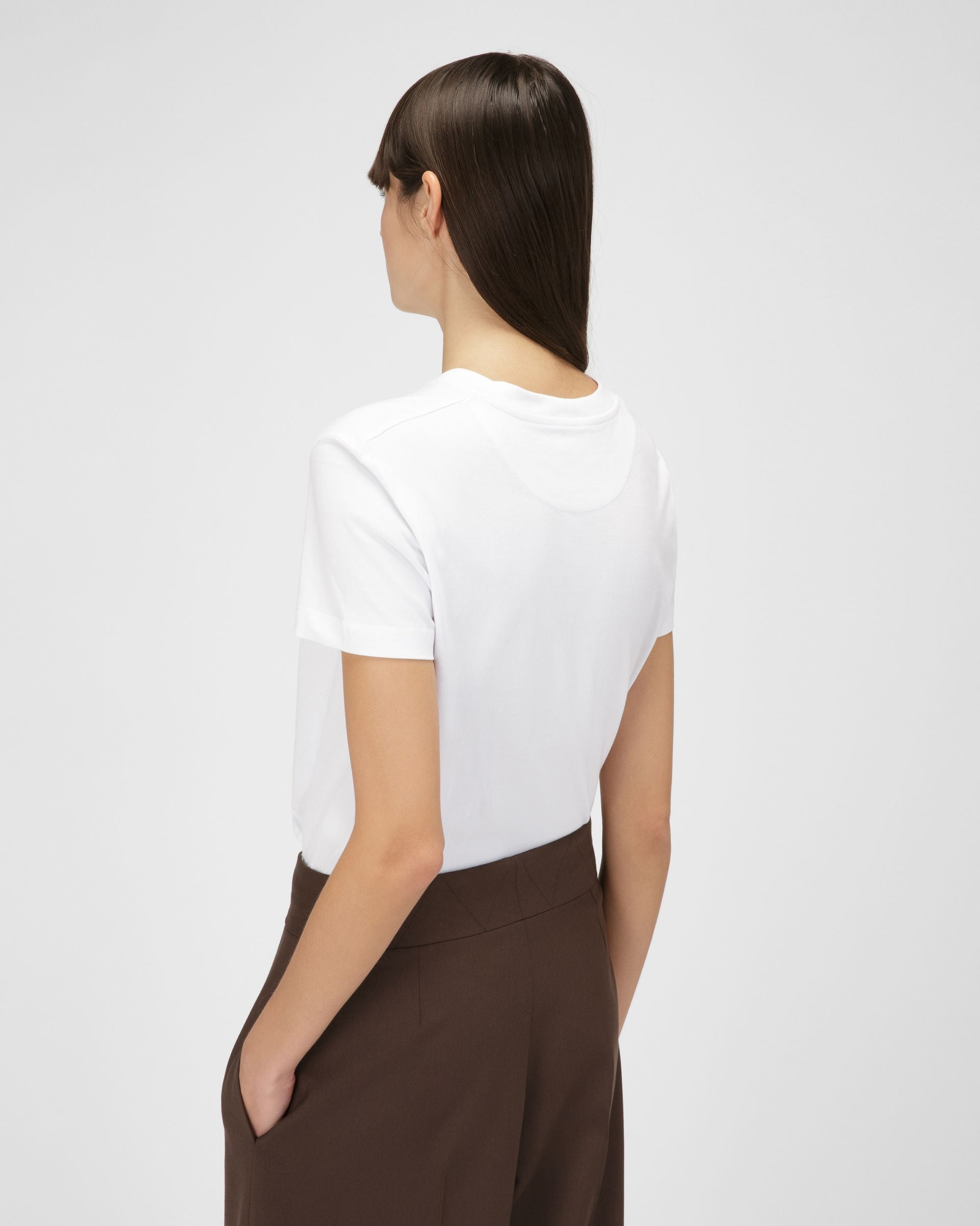 T-Shirt Aus Weisser Bio-Baumwolle - Damen - Bally - 04
