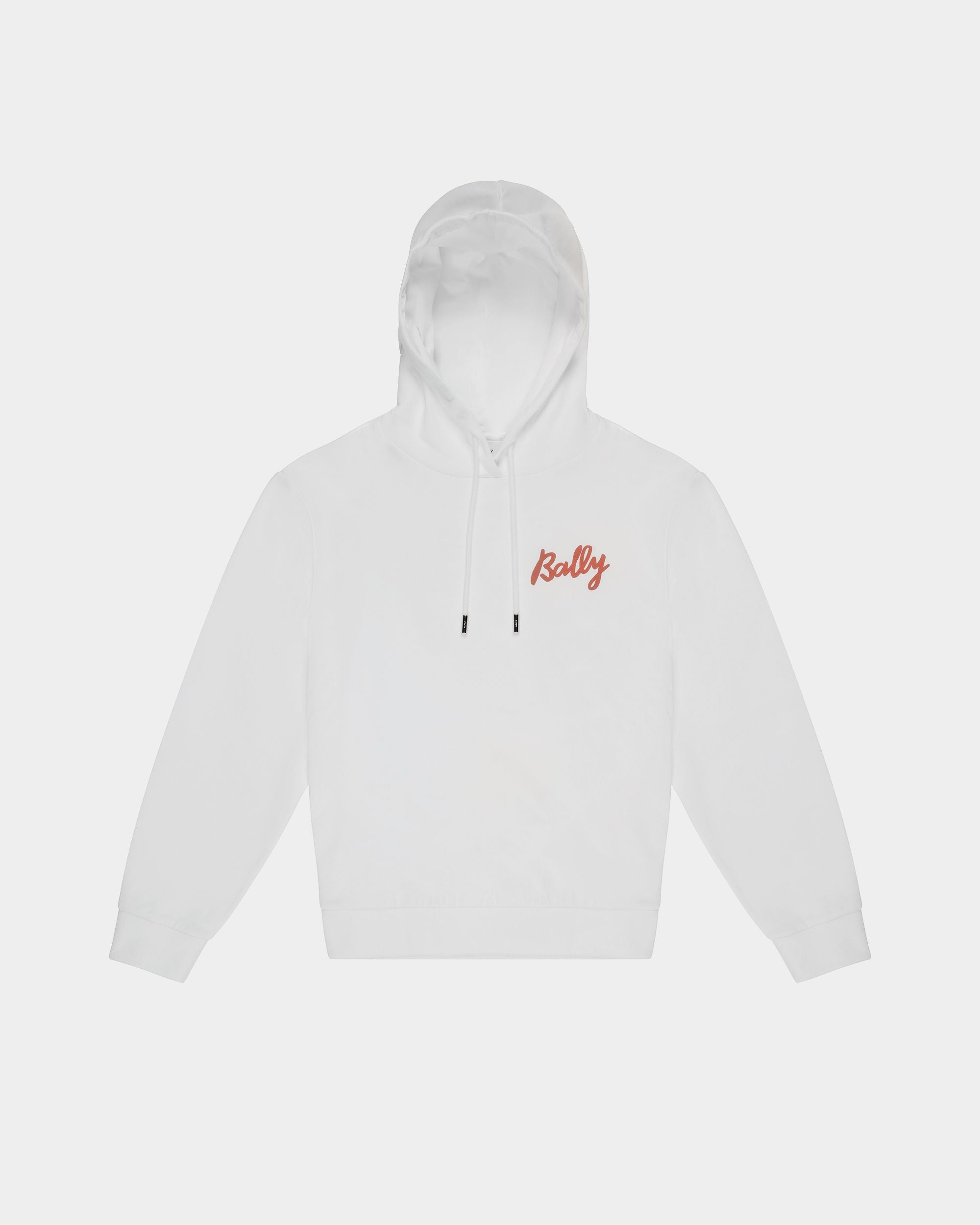 Fleece-Sweatshirt Aus Baumwollmischung In Weiß Und Orange - Damen - Bally - 01