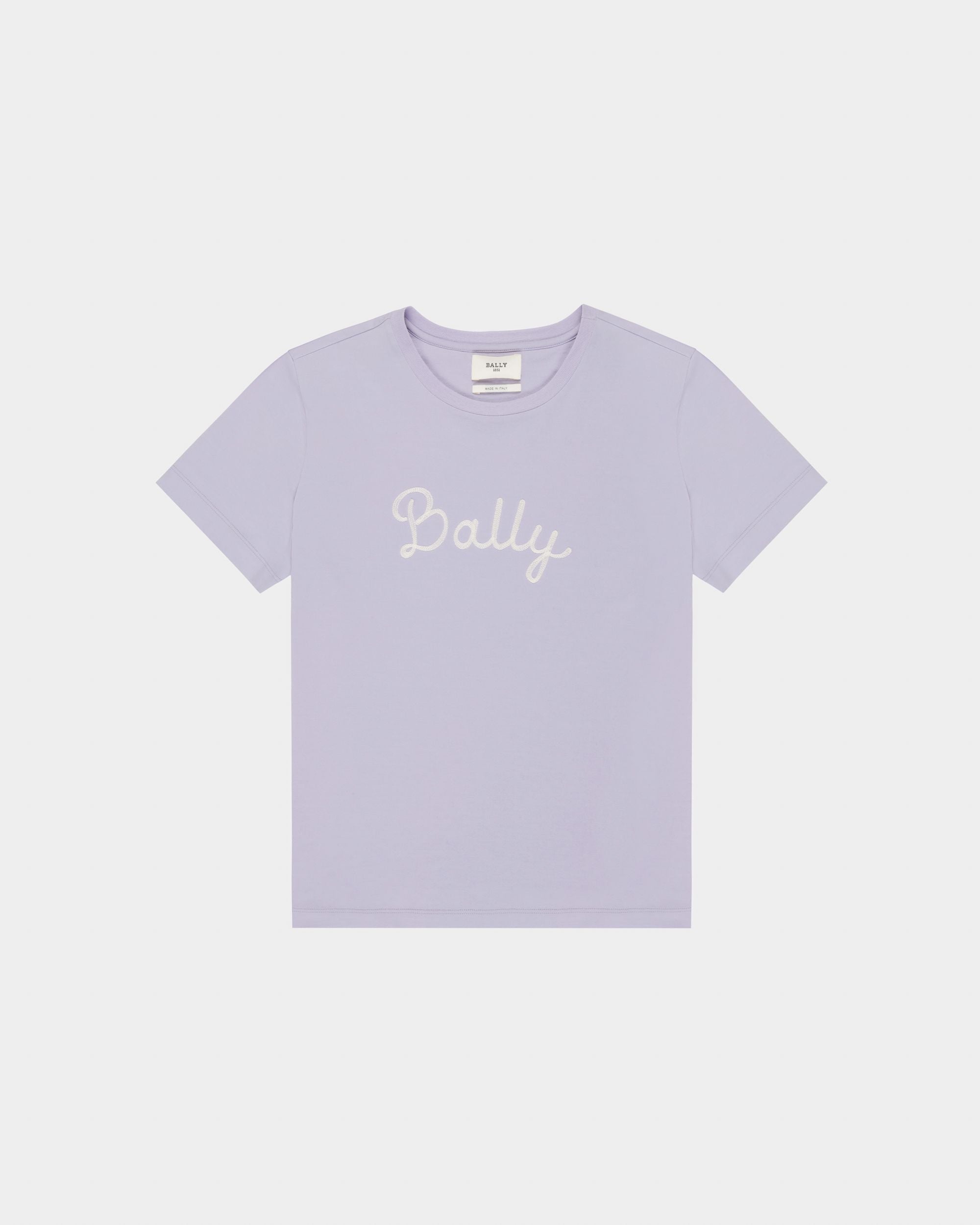 T-Shirt Aus Fliederfarbener Baumwolle - Damen - Bally - 04