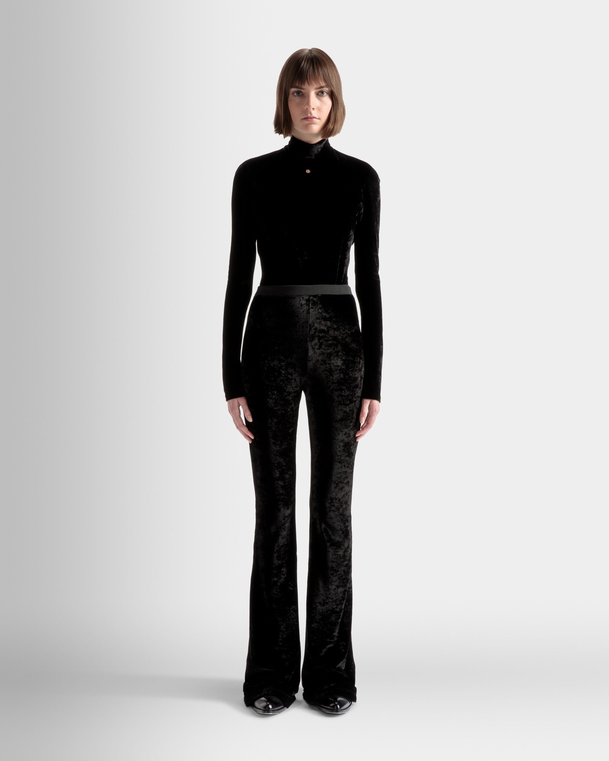 Schlaghose Aus schwarzem Samt - Damen - Bally - 02