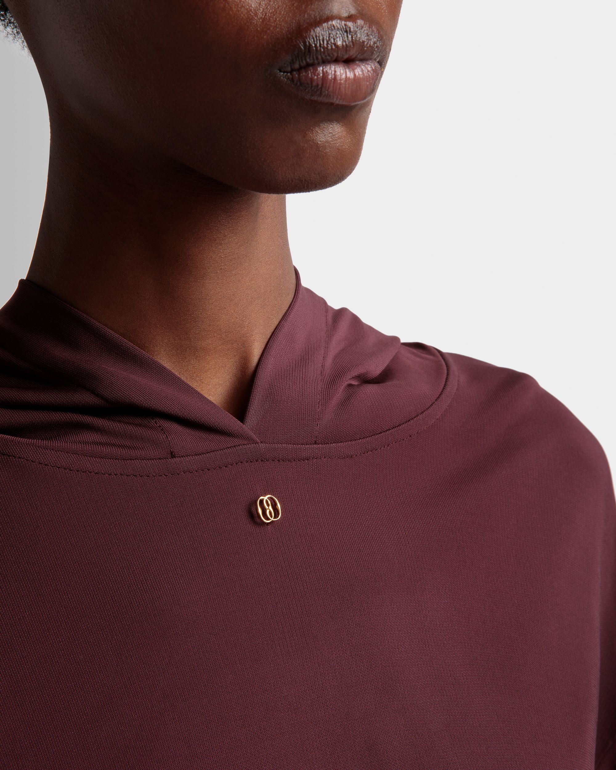 Kapuzensweatshirt Aus Bordeauxrotem Stoff - Damen - Bally - 04