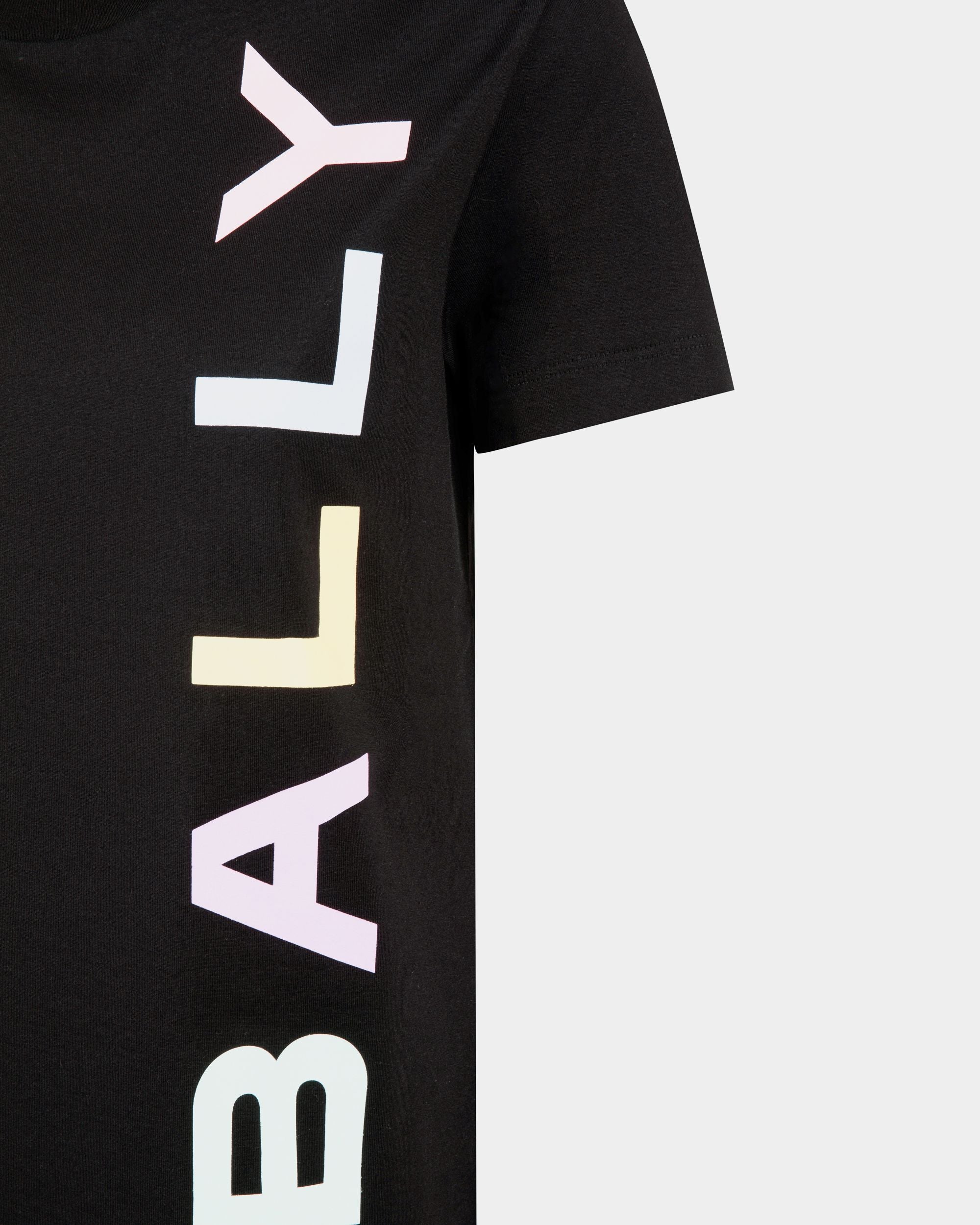 T-Shirt Aus Schwarzer Baumwolle Mit Bally Logo - Damen - Bally - 02