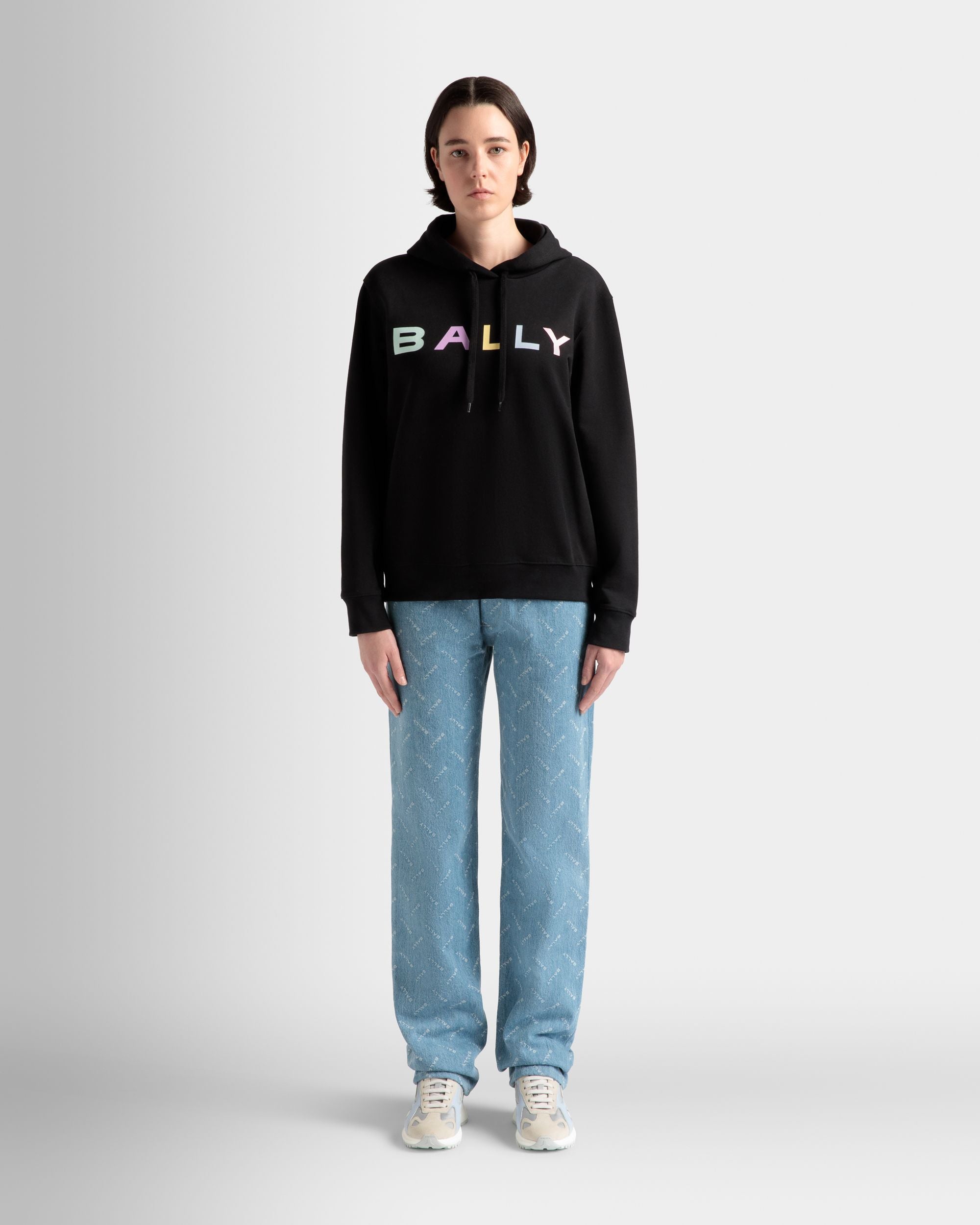 Hoodie Aus Baumwolle In Schwarz - Damen - Bally - 02