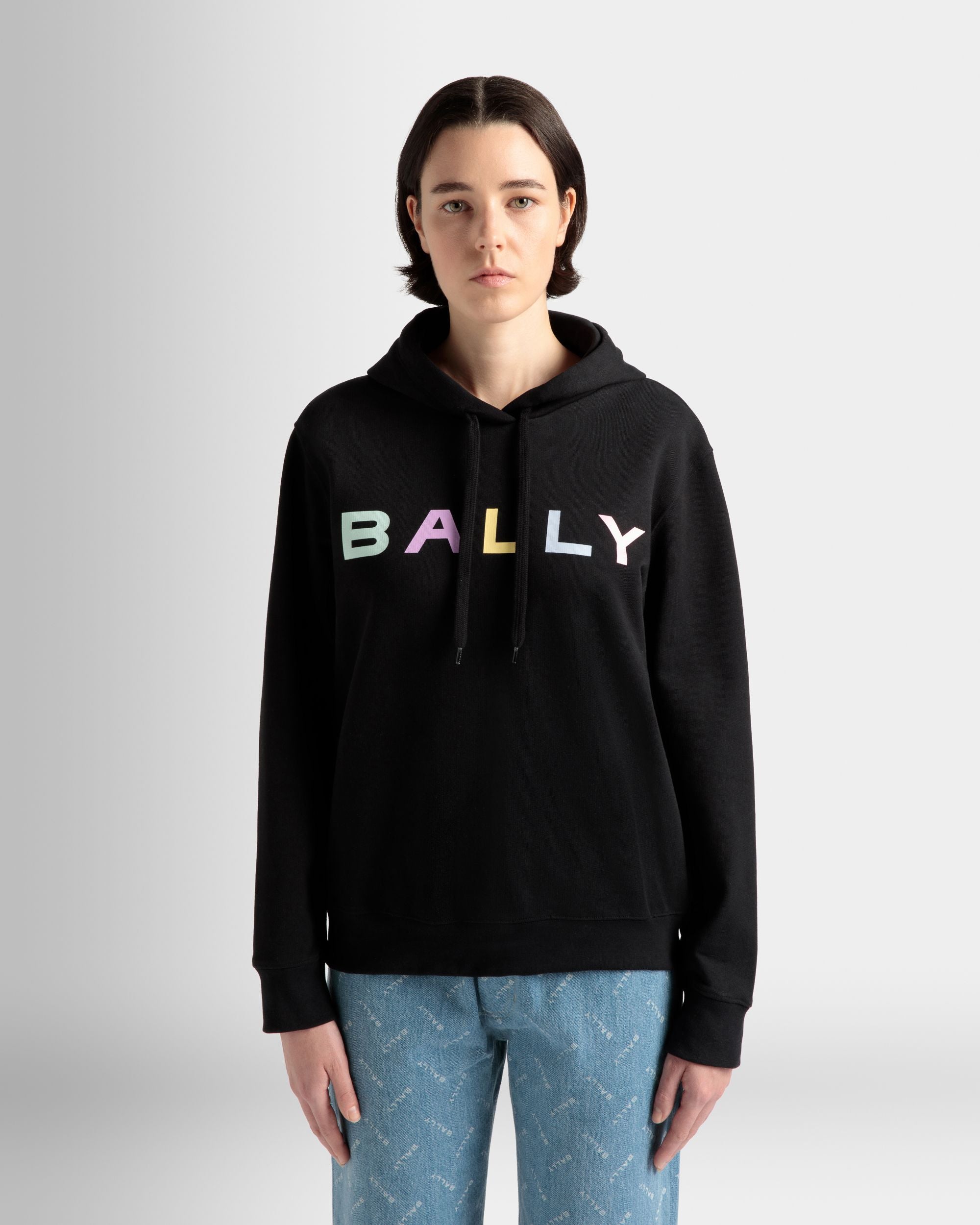 Hoodie Aus Baumwolle In Schwarz - Damen - Bally - 03