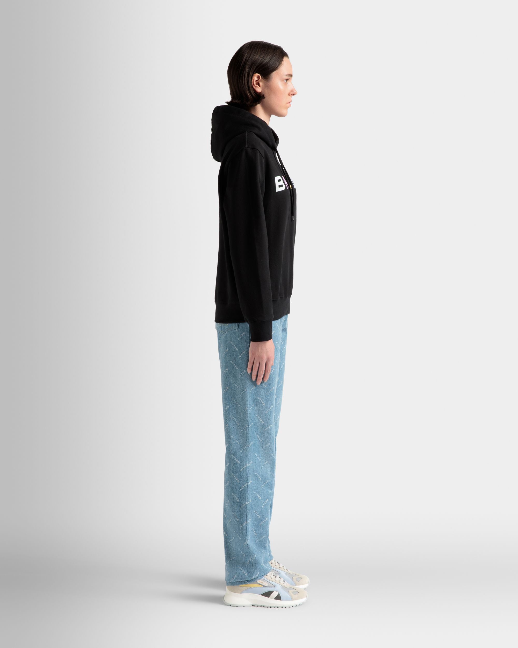 Hoodie Aus Baumwolle In Schwarz - Damen - Bally - 05