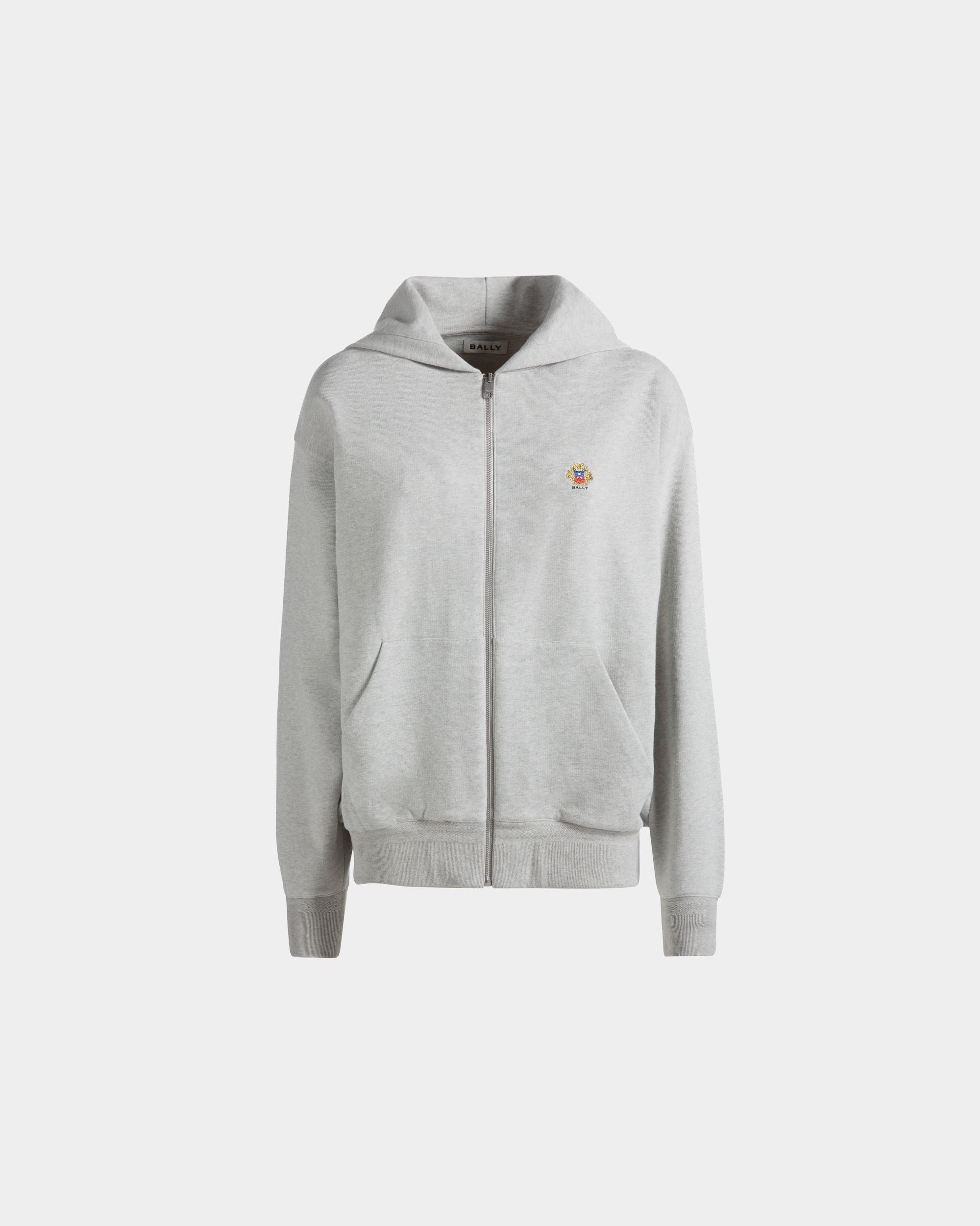 Kapuzenpullover Aus Baumwolle In Grau Meliert Mit Bally Crest Logo - Damen - Bally - 01