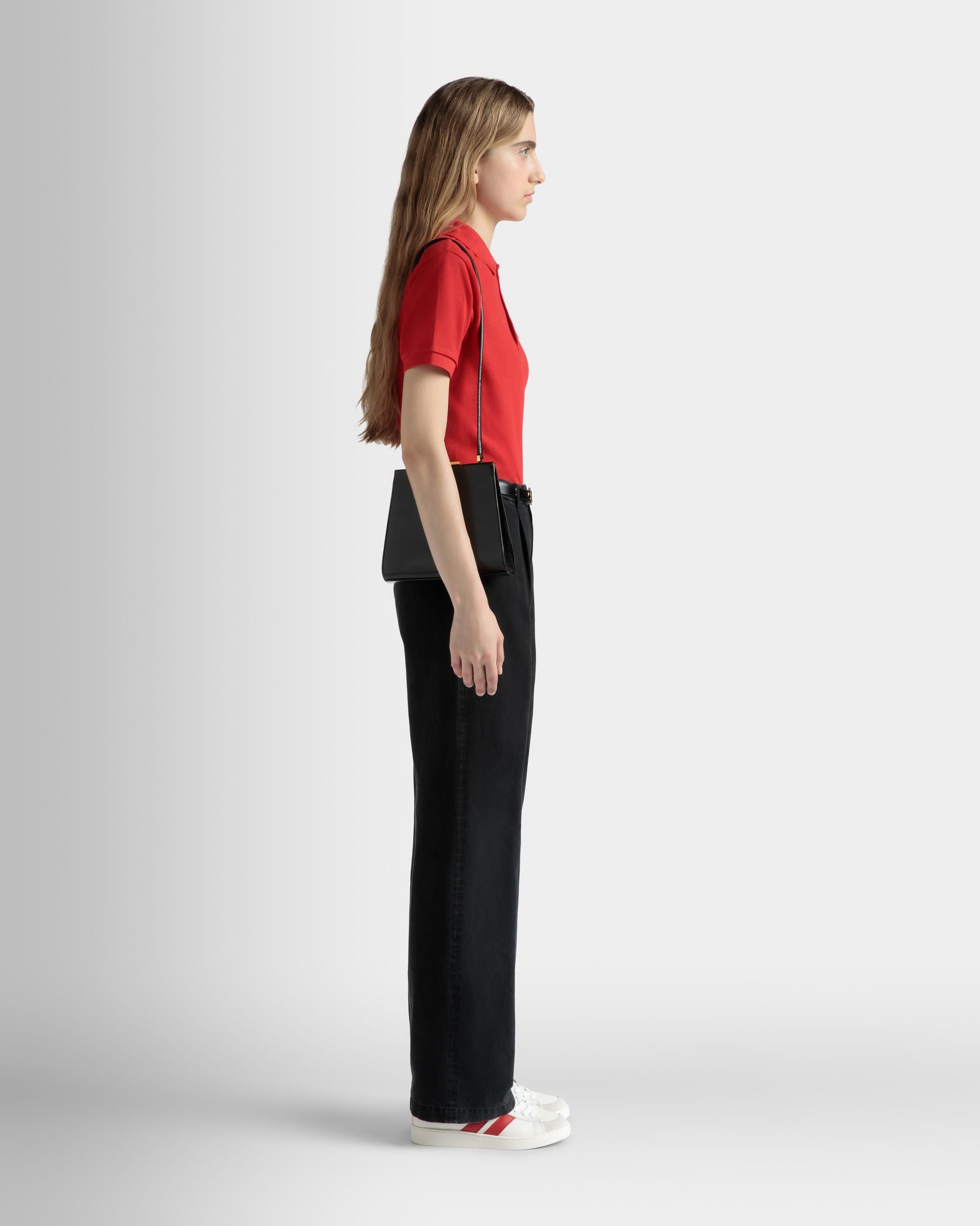 Kurzärmeliges Poloshirt Aus Baumwolle In Rot - Damen - Bally - 05