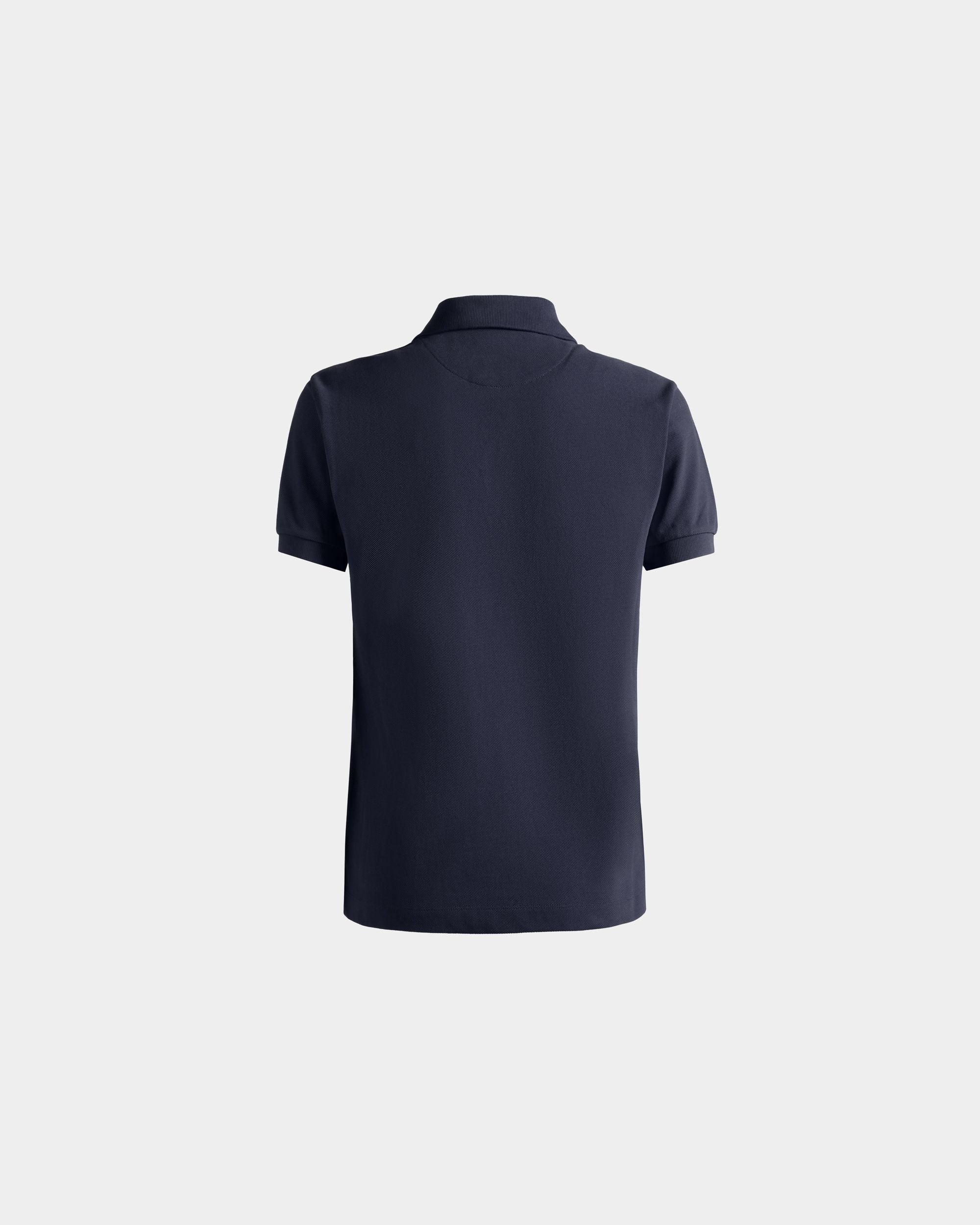 Kurzärmeliges Poloshirt Aus Baumwolle In Navy Blue - Damen - Bally - 03