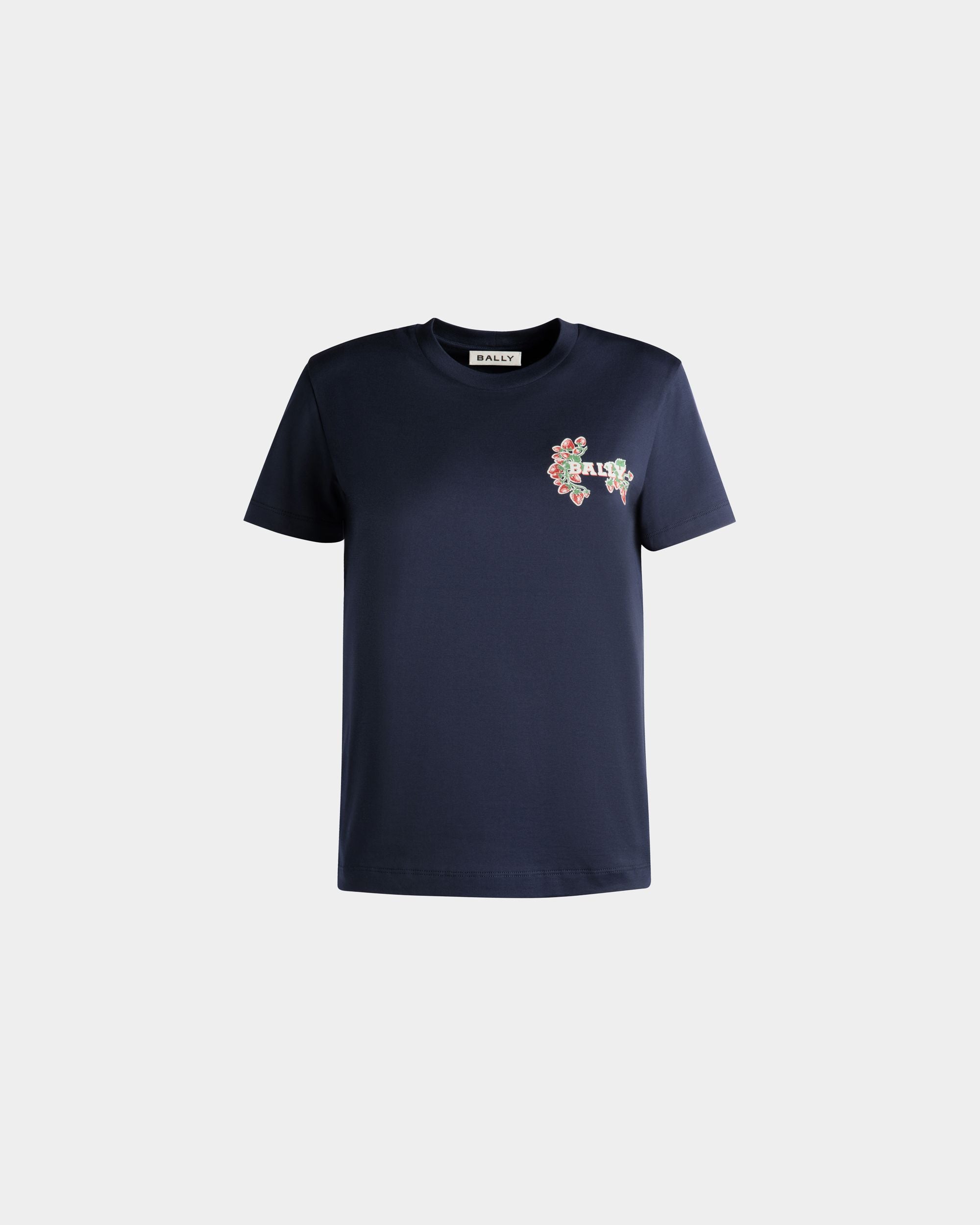 Bedrucktes T-Shirt Aus Baumwolle In Strawberry - Damen - Bally - 01