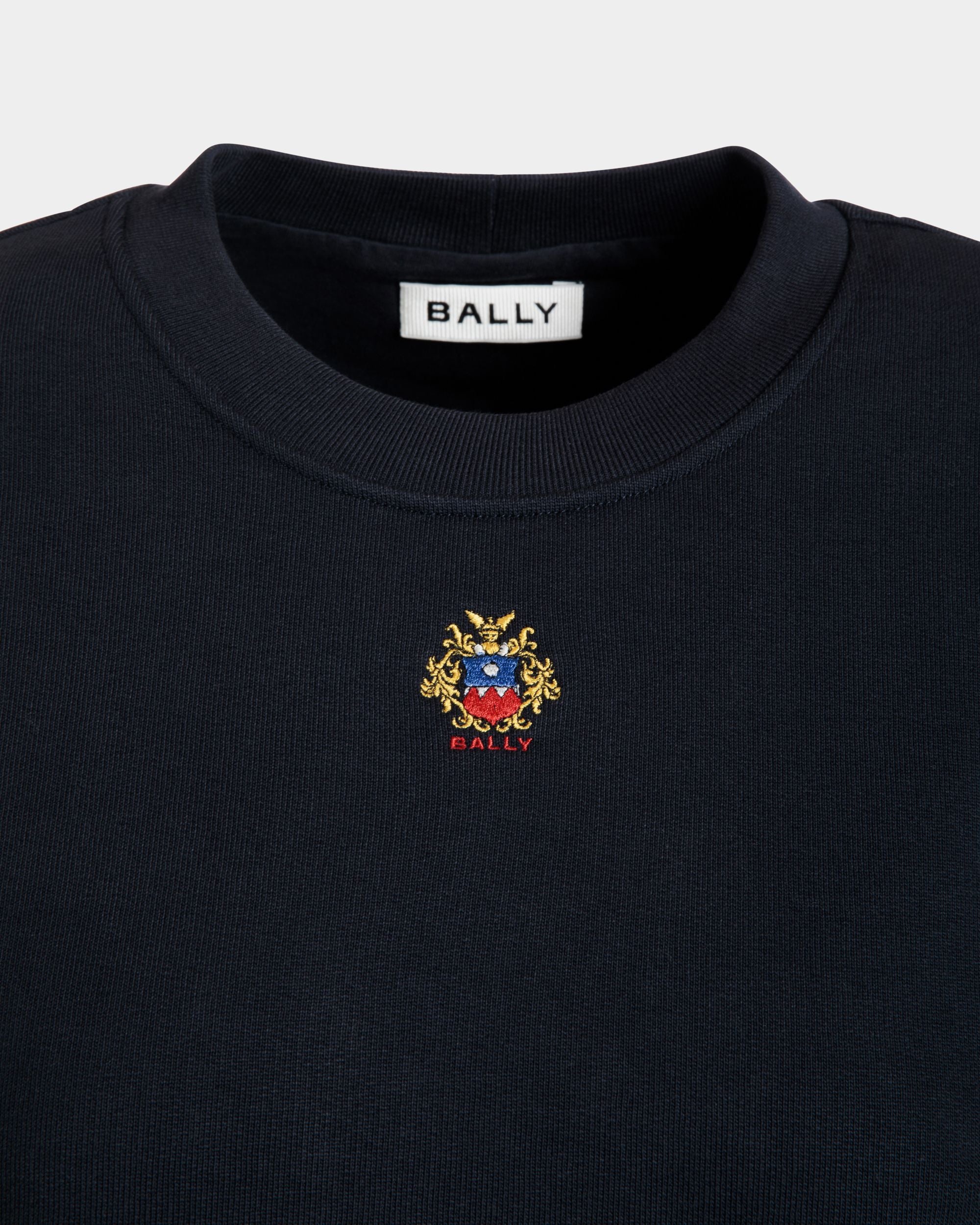 Rundhalspullover Aus Baumwolle In Navy Blue Mit Bally Crest Logo - Damen - Bally - 04