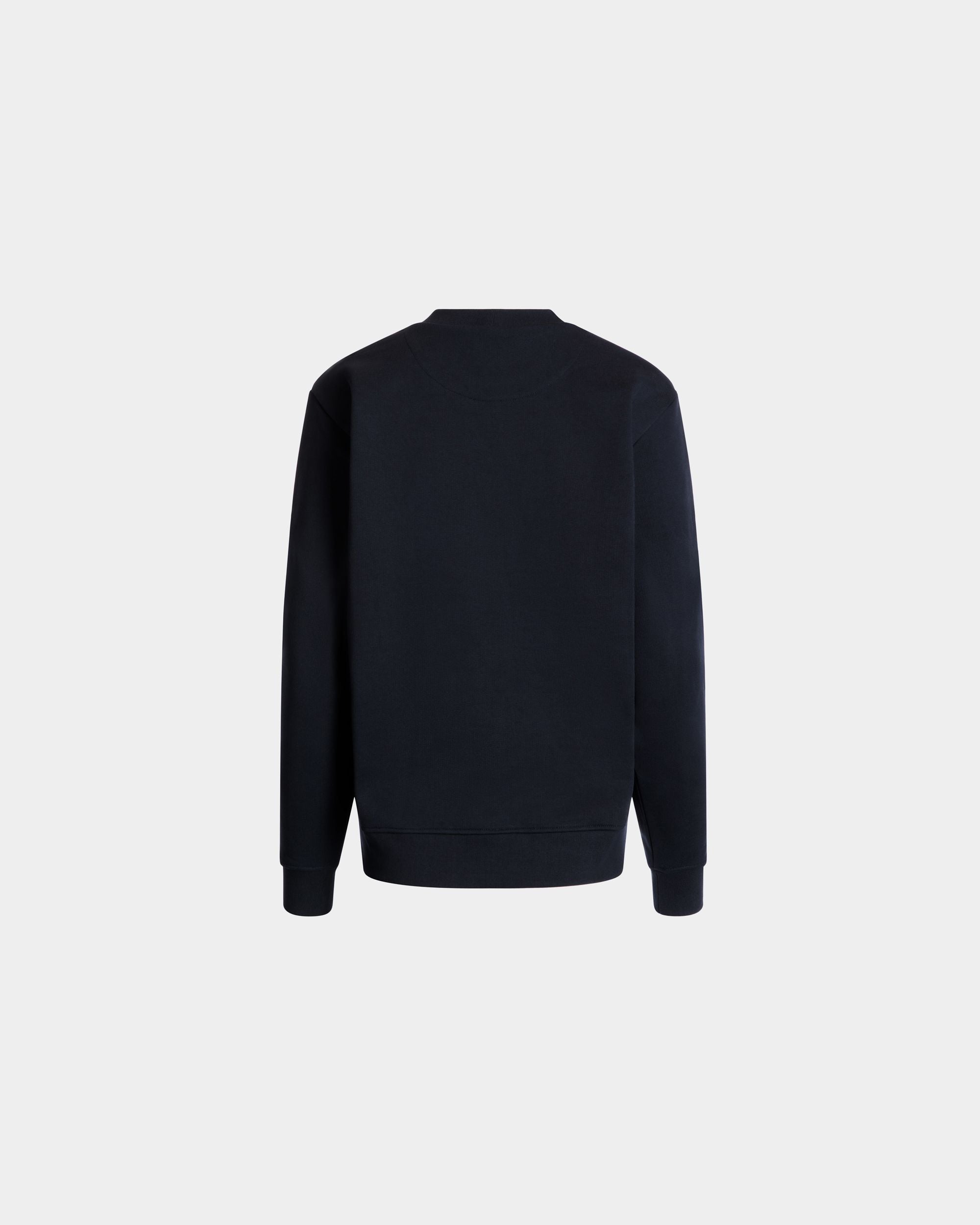 Rundhalspullover Aus Baumwolle In Navy Blue Mit Bally Crest Logo - Damen - Bally - 07