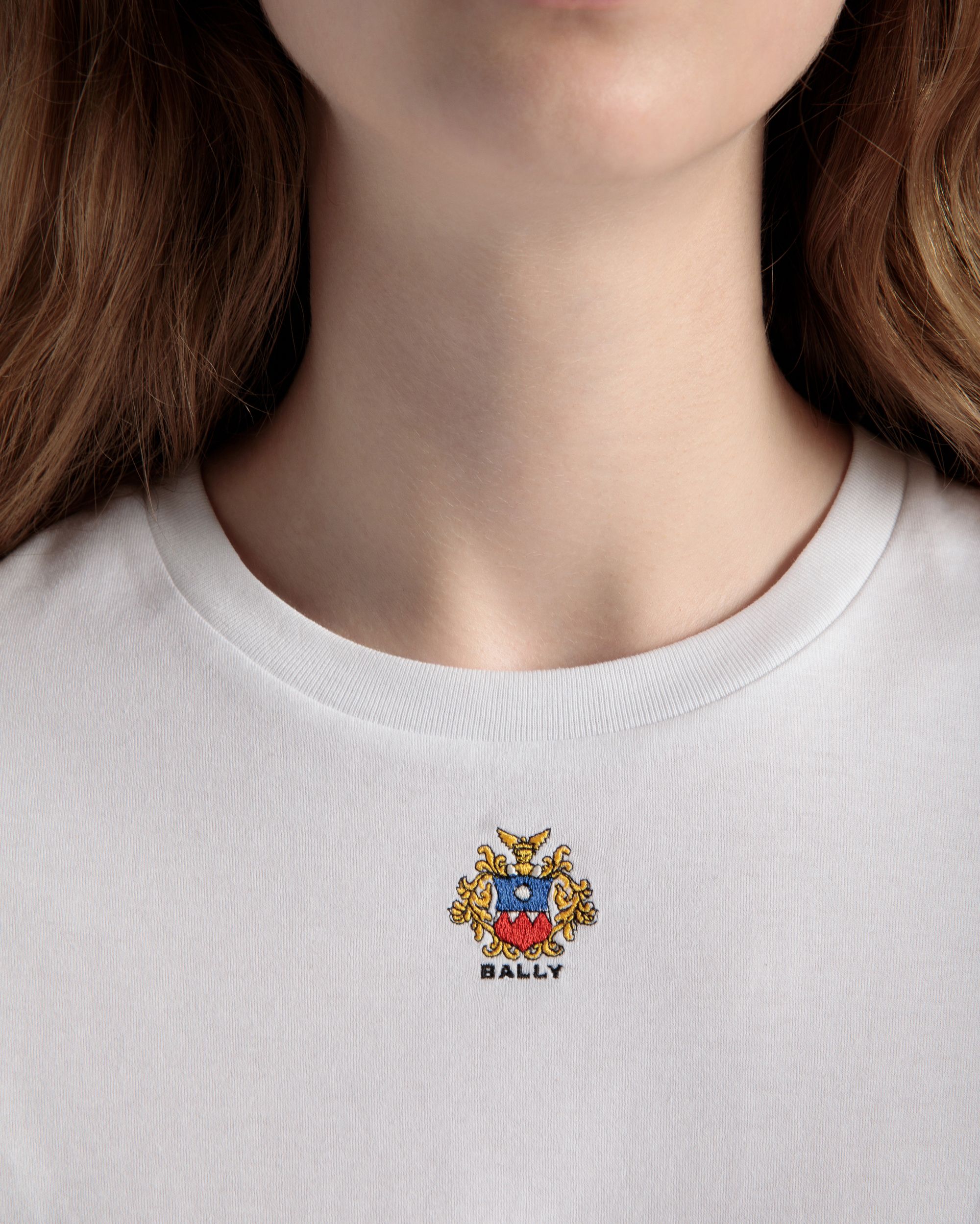 T-Shirt Aus Baumwolle In Weiß Mit Bally Crest Logo - Damen - Bally - 04