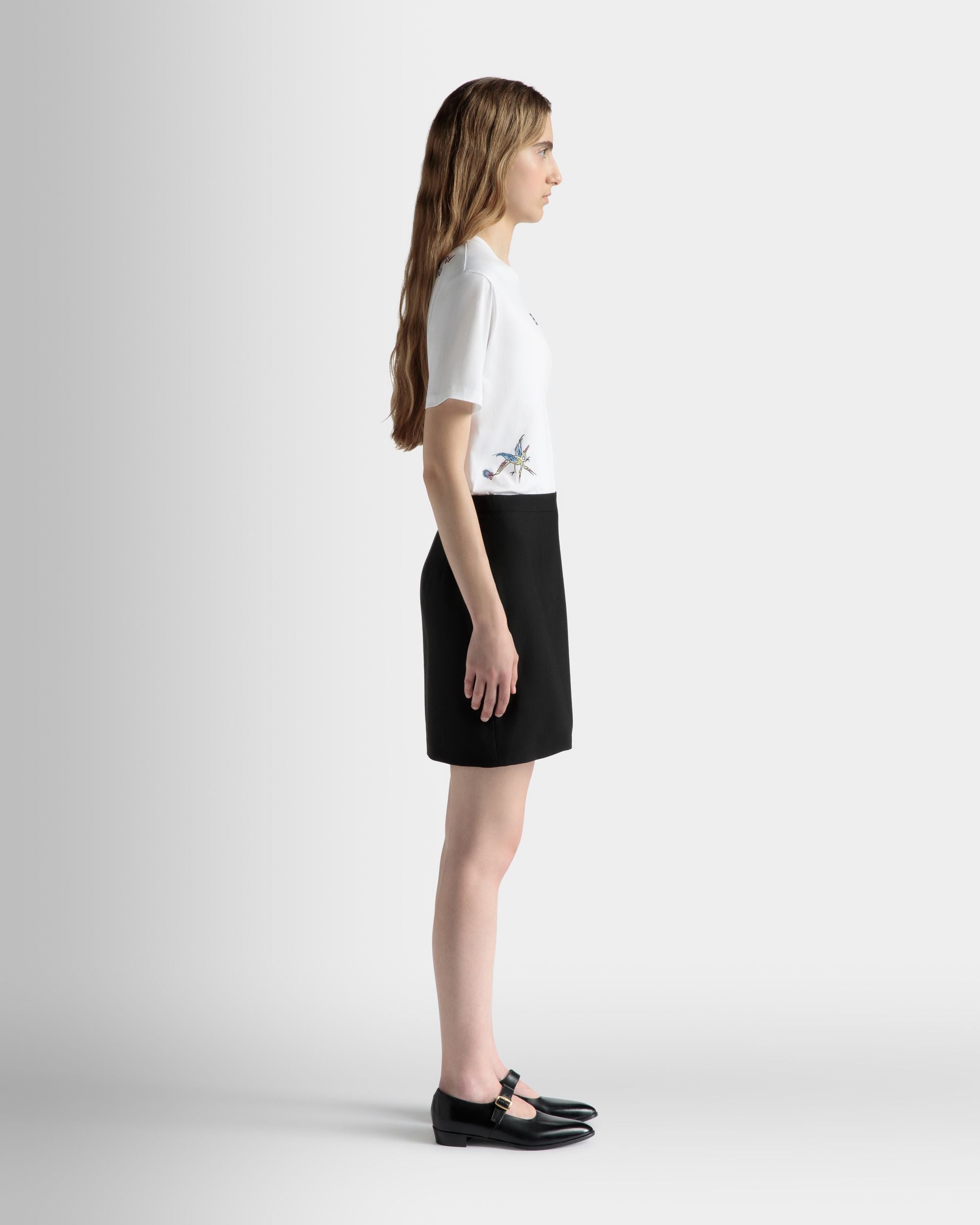 T-Shirt Aus Baumwolle In Weiß - Damen - Bally - 05