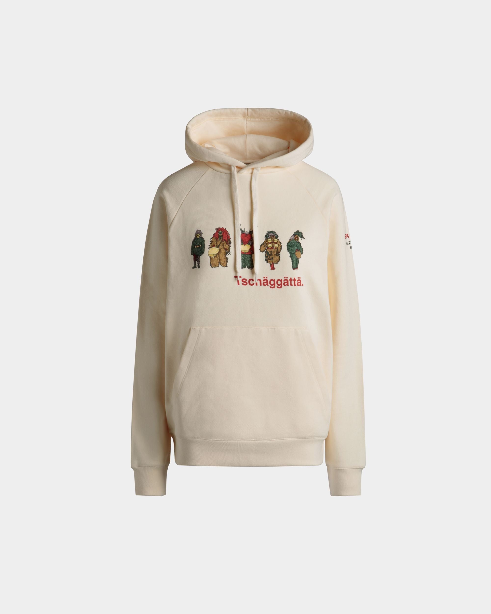 Kapuzenpullover Mit Forest Mask-Print Aus Elfenbeinfarbener Baumwolle - Damen - Bally - 01