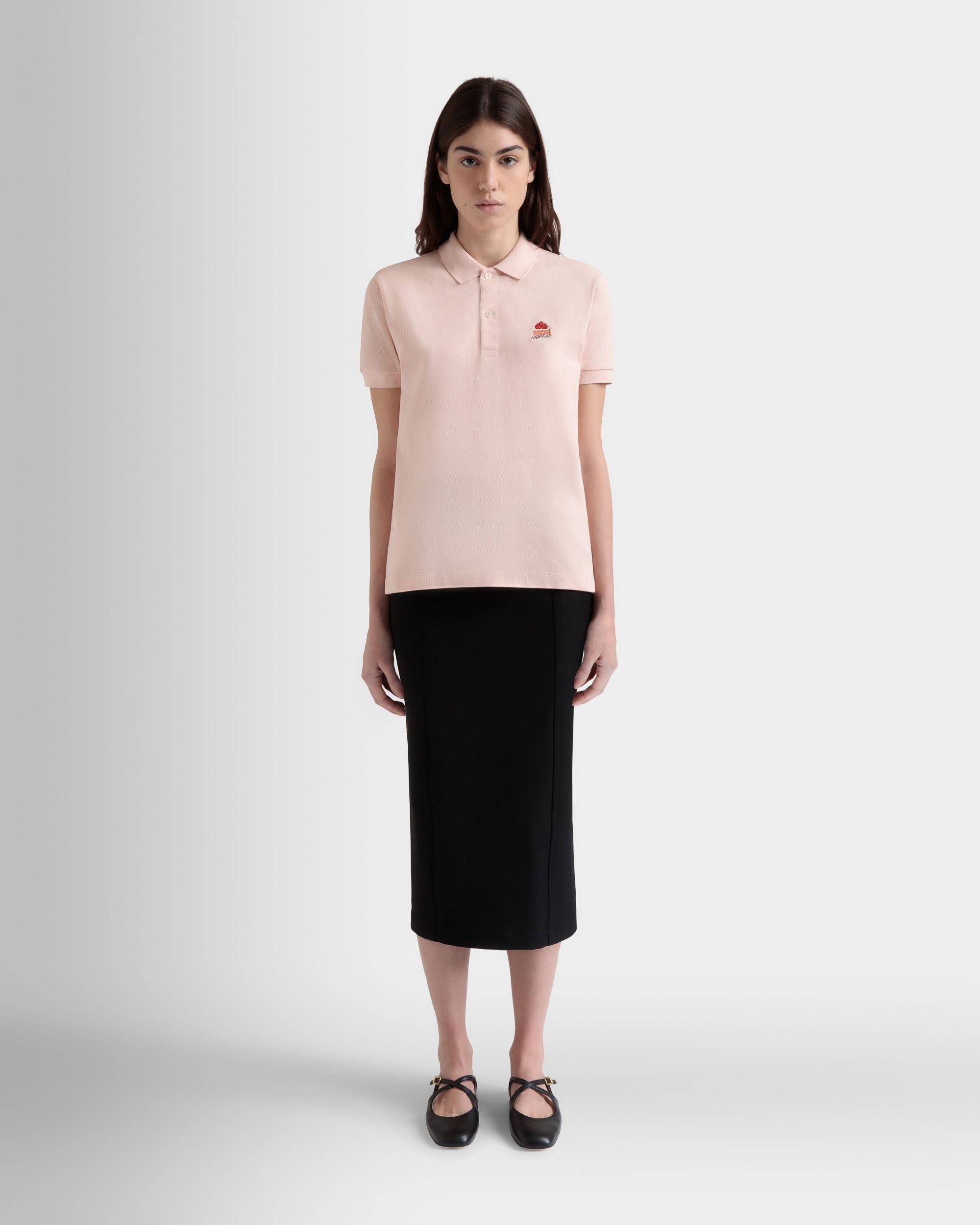 Poloshirt Mit Bally Cake-Print Aus Baumwolle In Dusty Petal - Damen - Bally - 02