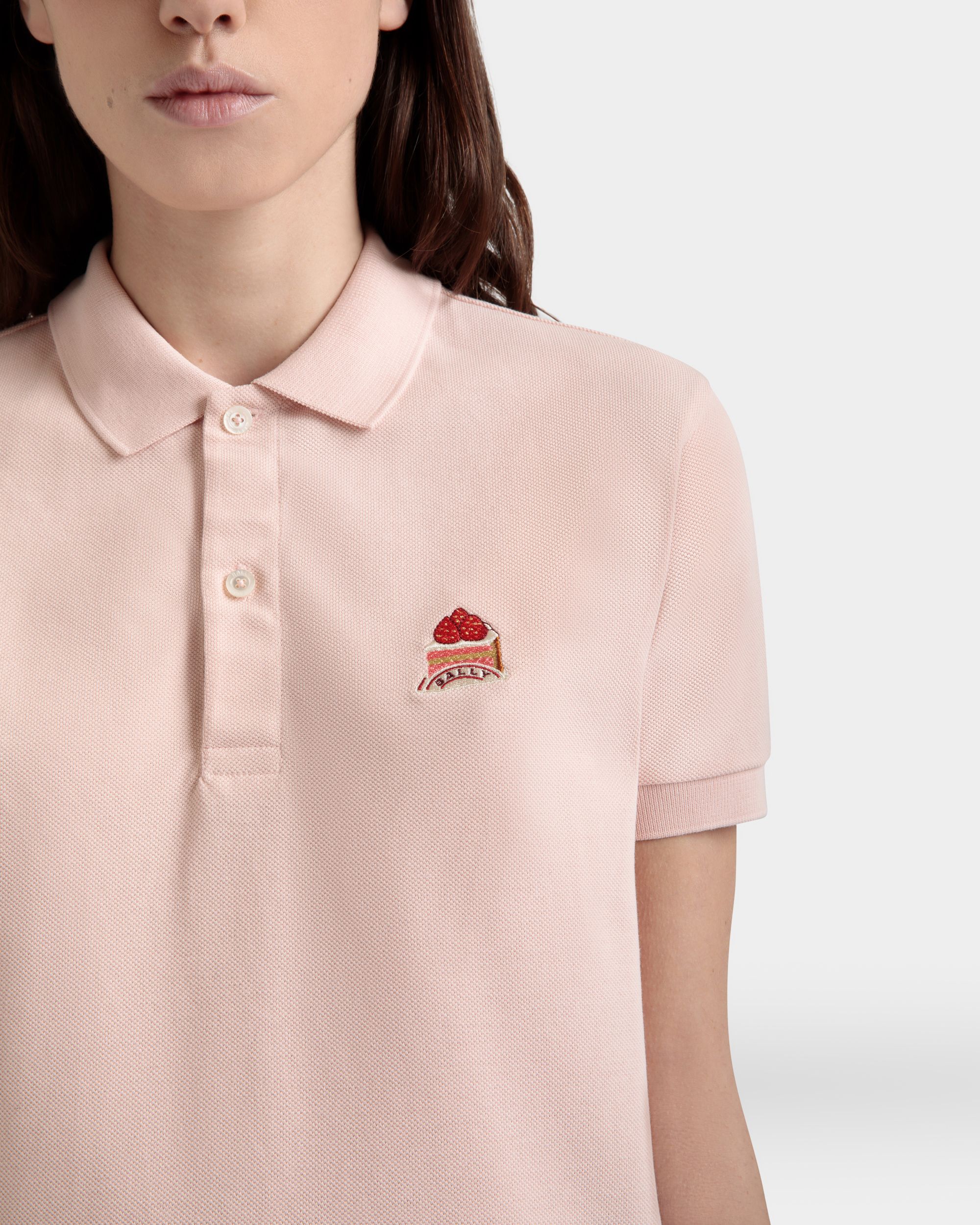 Poloshirt Mit Bally Cake-Print Aus Baumwolle In Dusty Petal - Damen - Bally - 03