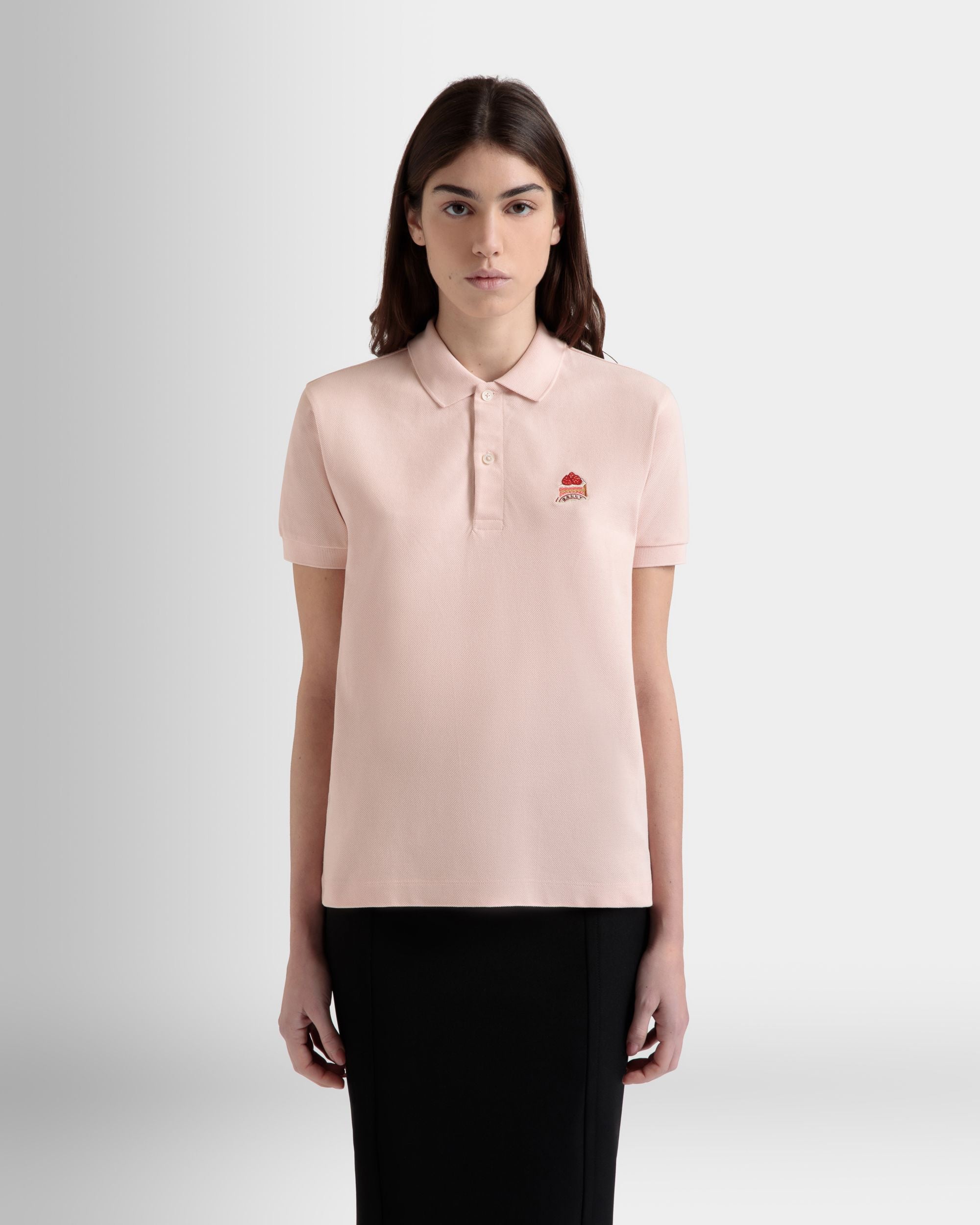 Poloshirt Mit Bally Cake-Print Aus Baumwolle In Dusty Petal - Damen - Bally - 08