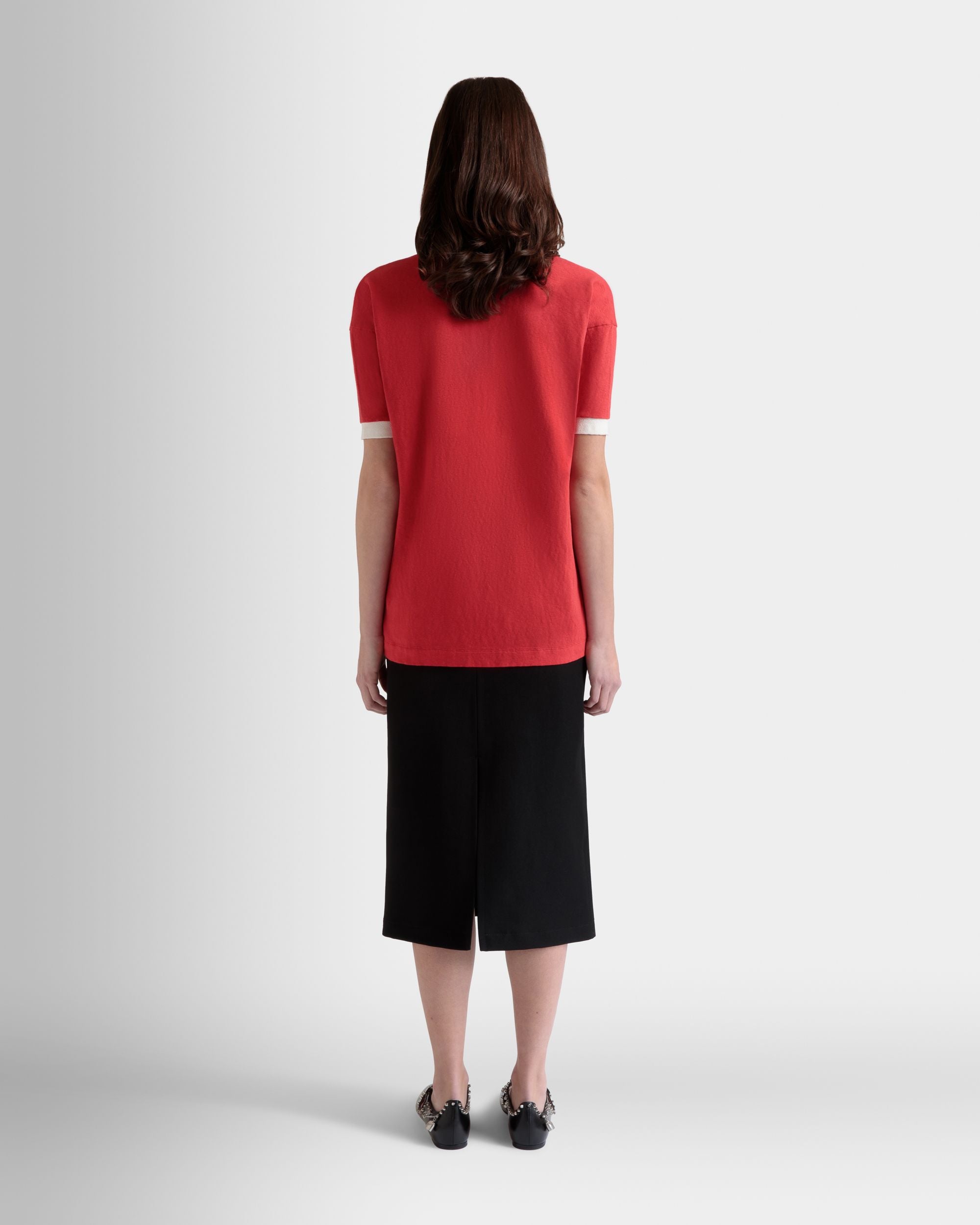 Poloshirt Mit BallyCrest-Wappen Aus Baumwolle In Rot - Damen - Bally - 05