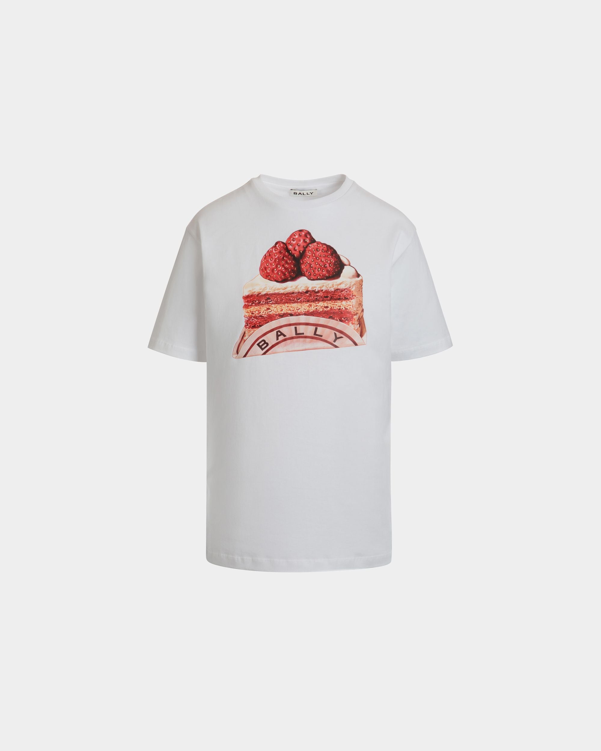 T-Shirt Aus Weißer Baumwolle Mit Bally-Cake-Print - Damen - Bally - 01