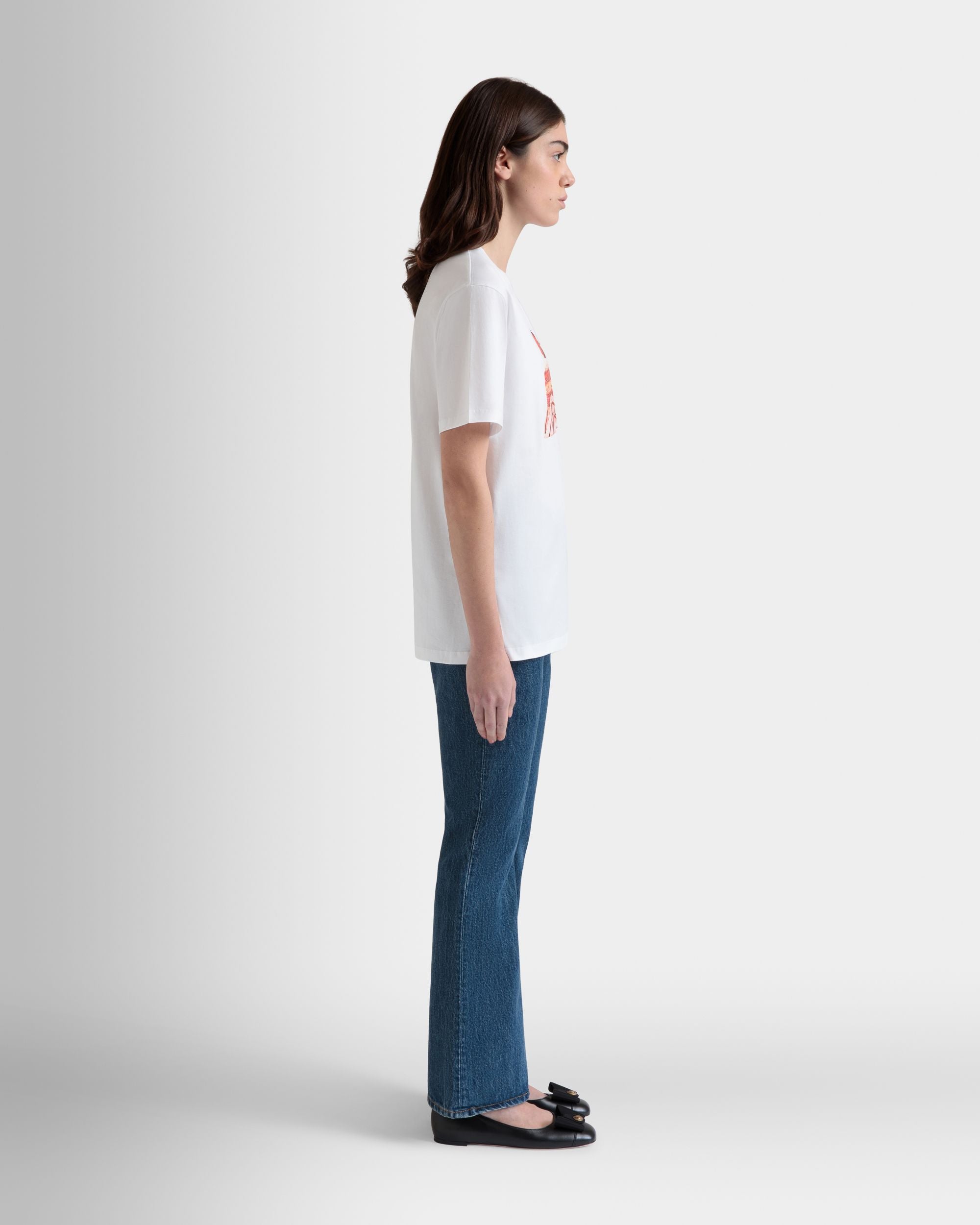 T-Shirt Aus Weißer Baumwolle Mit Bally-Cake-Print - Damen - Bally - 05