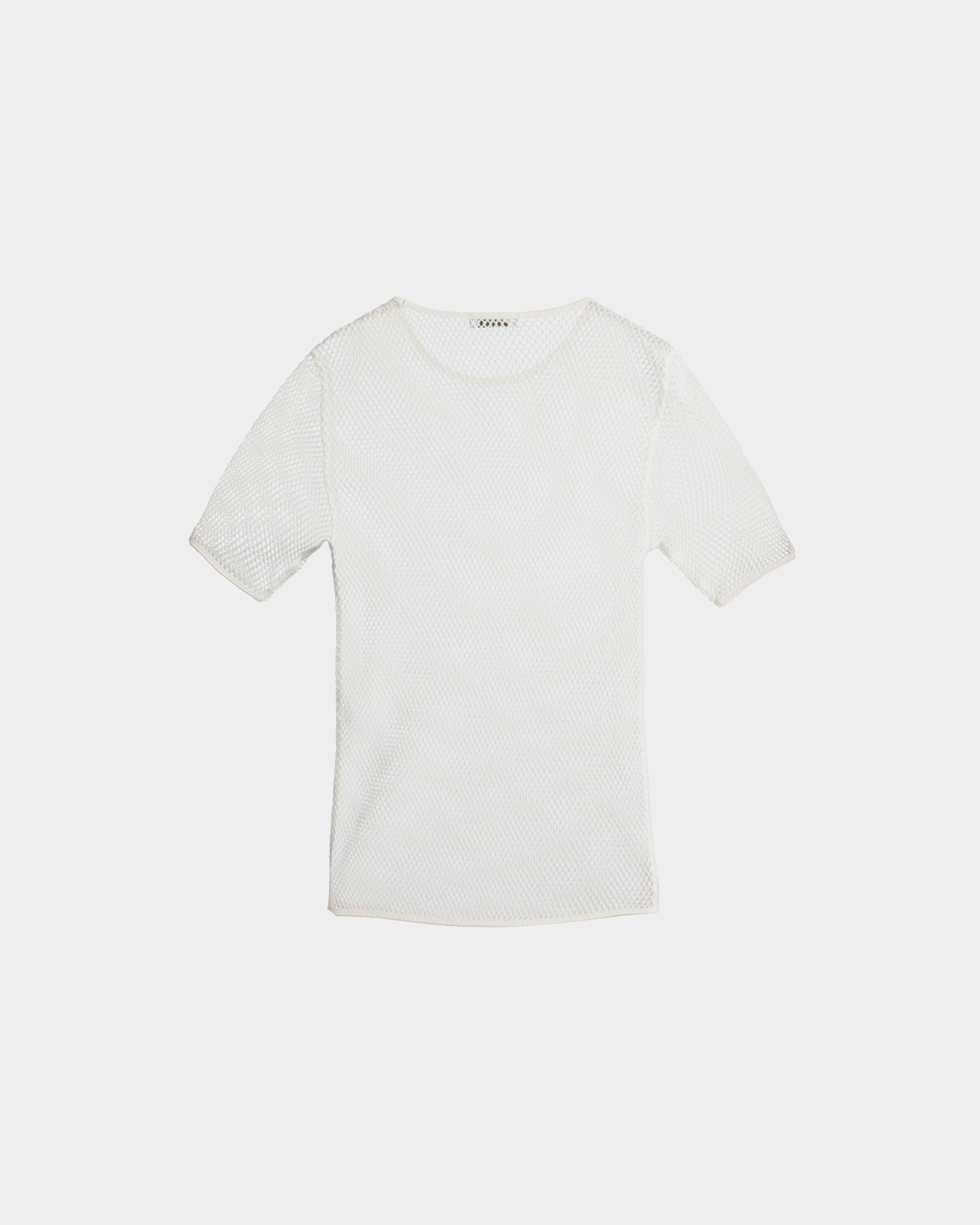 Mesh-T-Shirt Aus Baumwolle In Weiß - Damen - Bally - 07