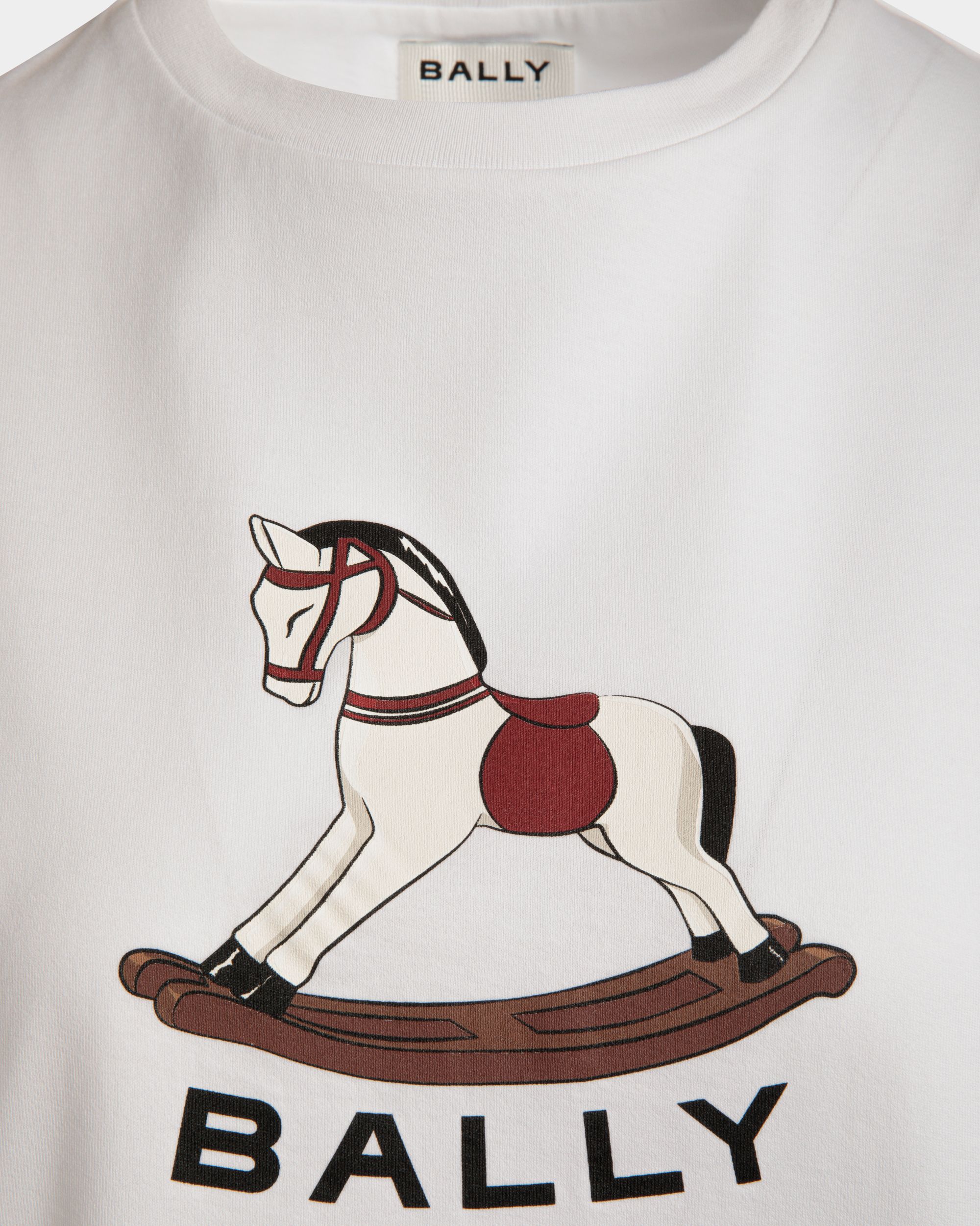 T-Shirt Mit Beni Bischof Schaukelpferd-Print Aus Weißer Baumwolle - Damen - Bally - 04