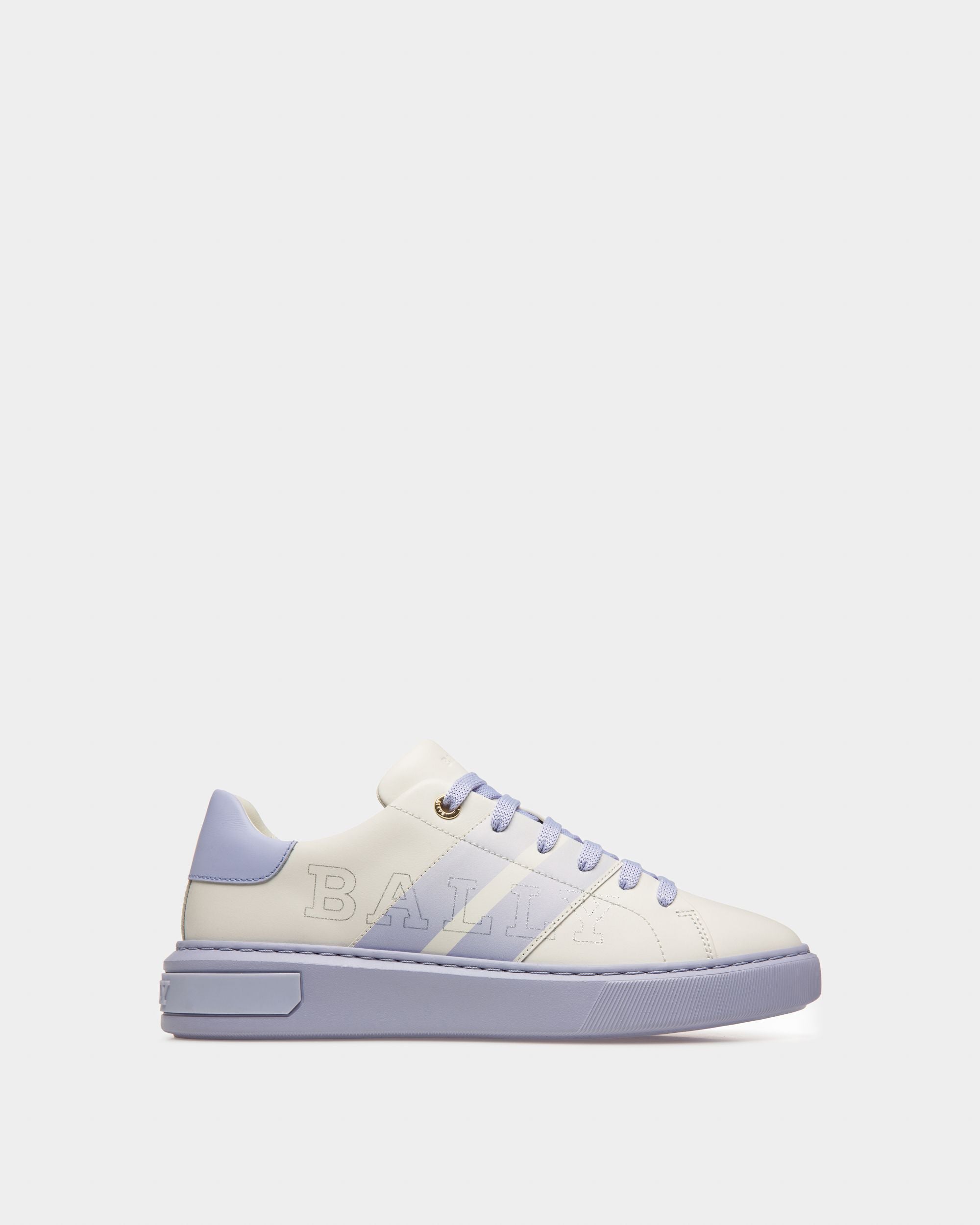 Myra Sneaker Aus Leder In Weiss Und Fliederfarben - Damen - Bally - 01