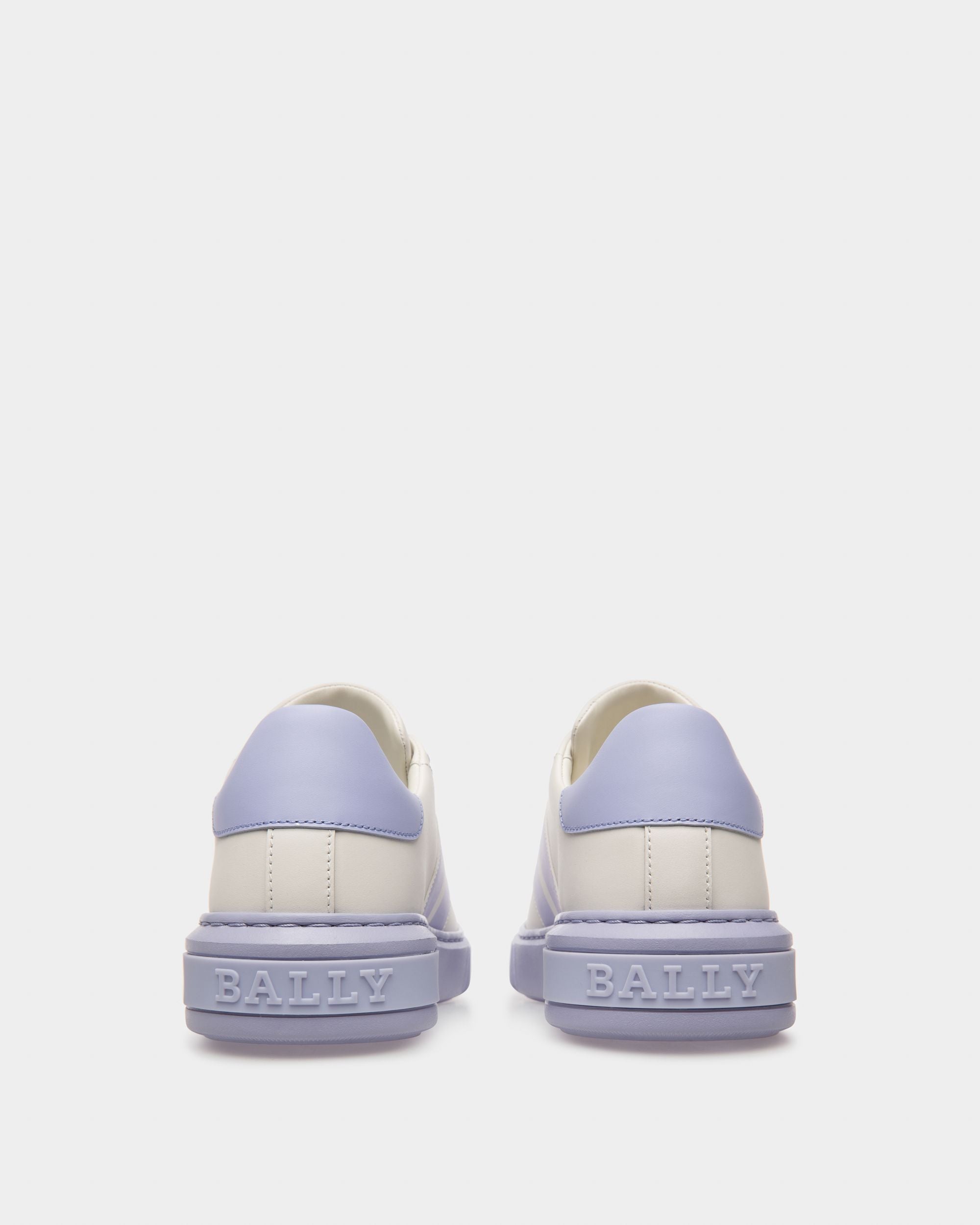 Myra Sneaker Aus Leder In Weiss Und Fliederfarben - Damen - Bally - 04
