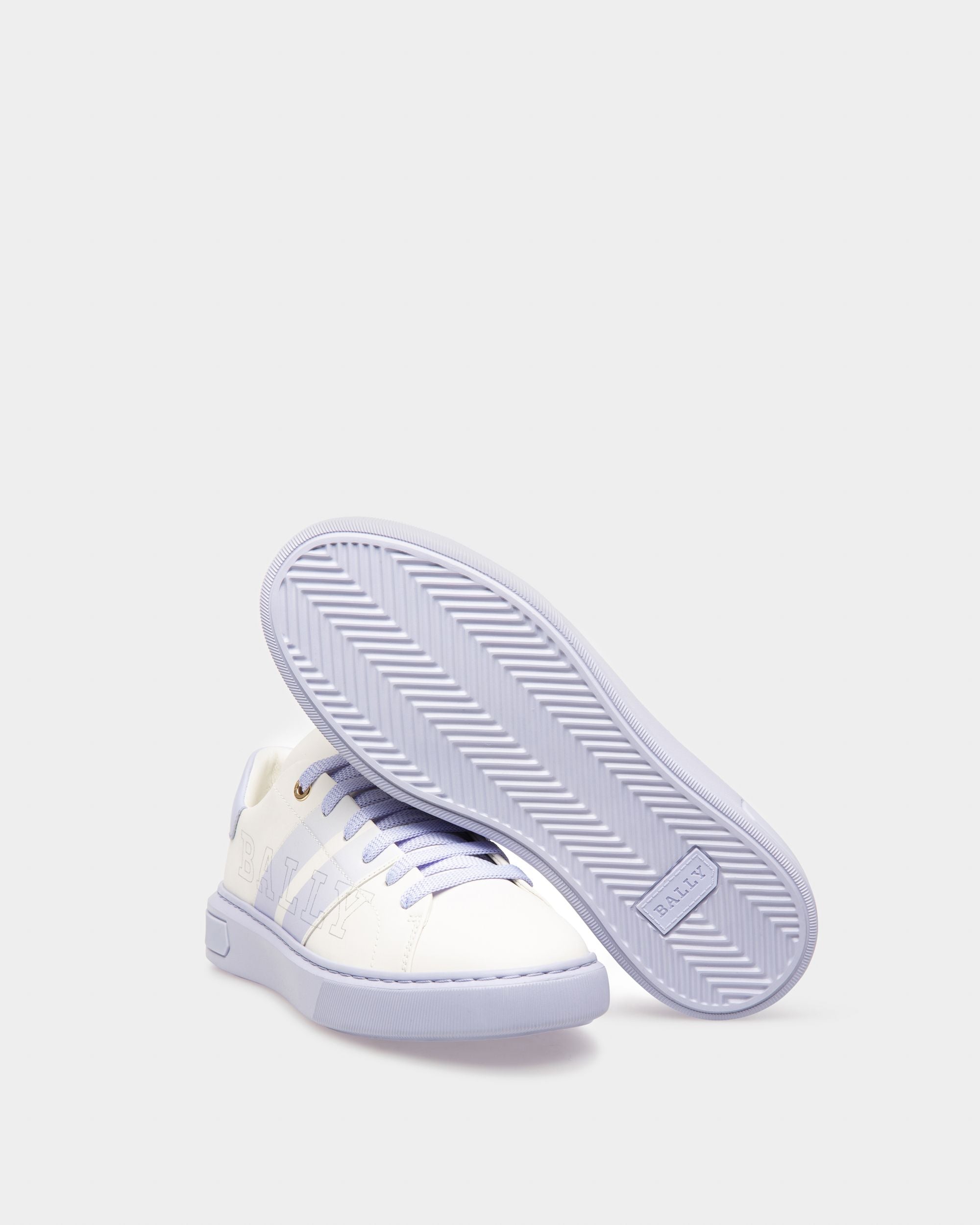 Myra Sneaker Aus Leder In Weiss Und Fliederfarben - Damen - Bally - 05