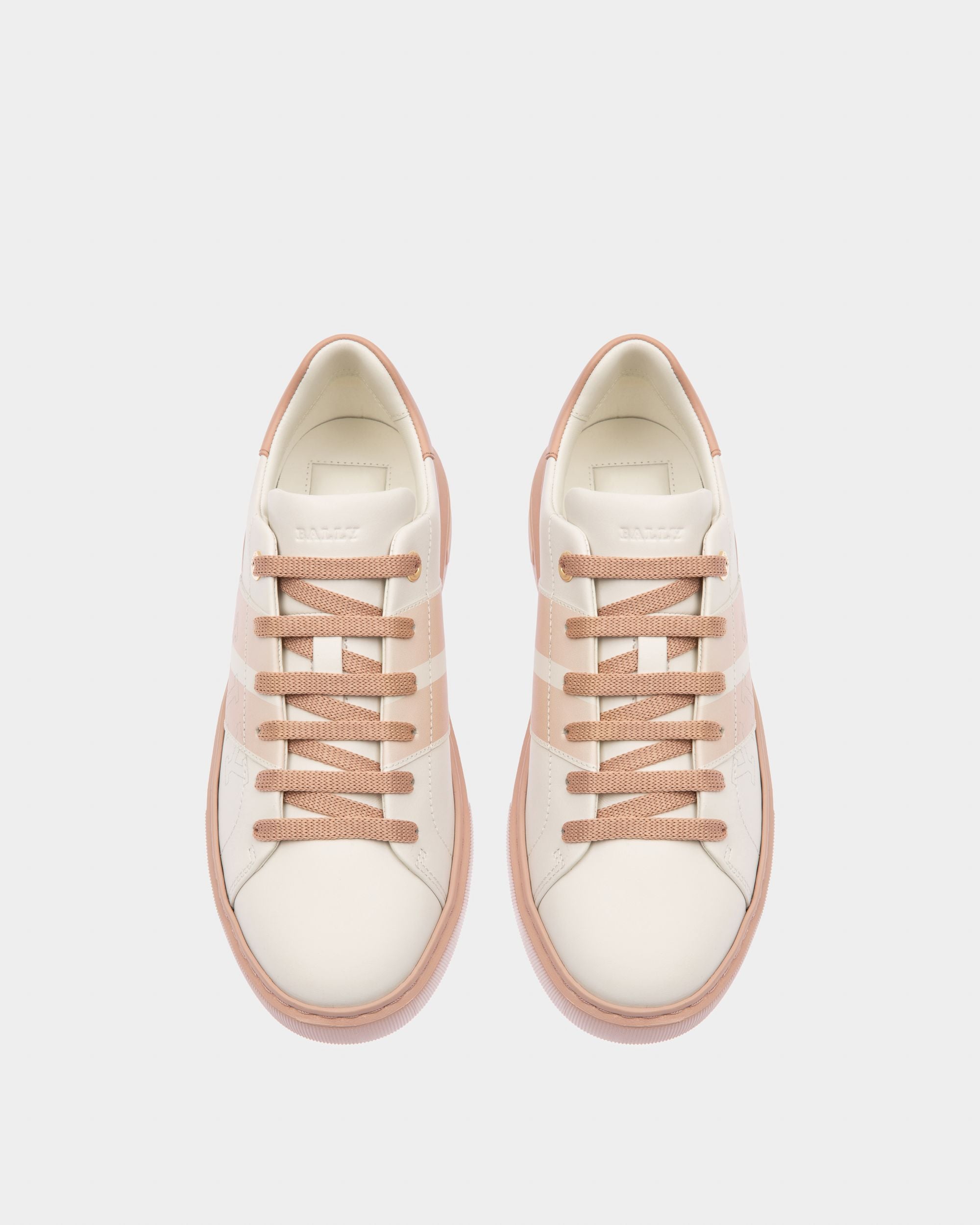 Myra Sneaker Aus Weissem Und Rosafarbenem Leder - Damen - Bally - 02