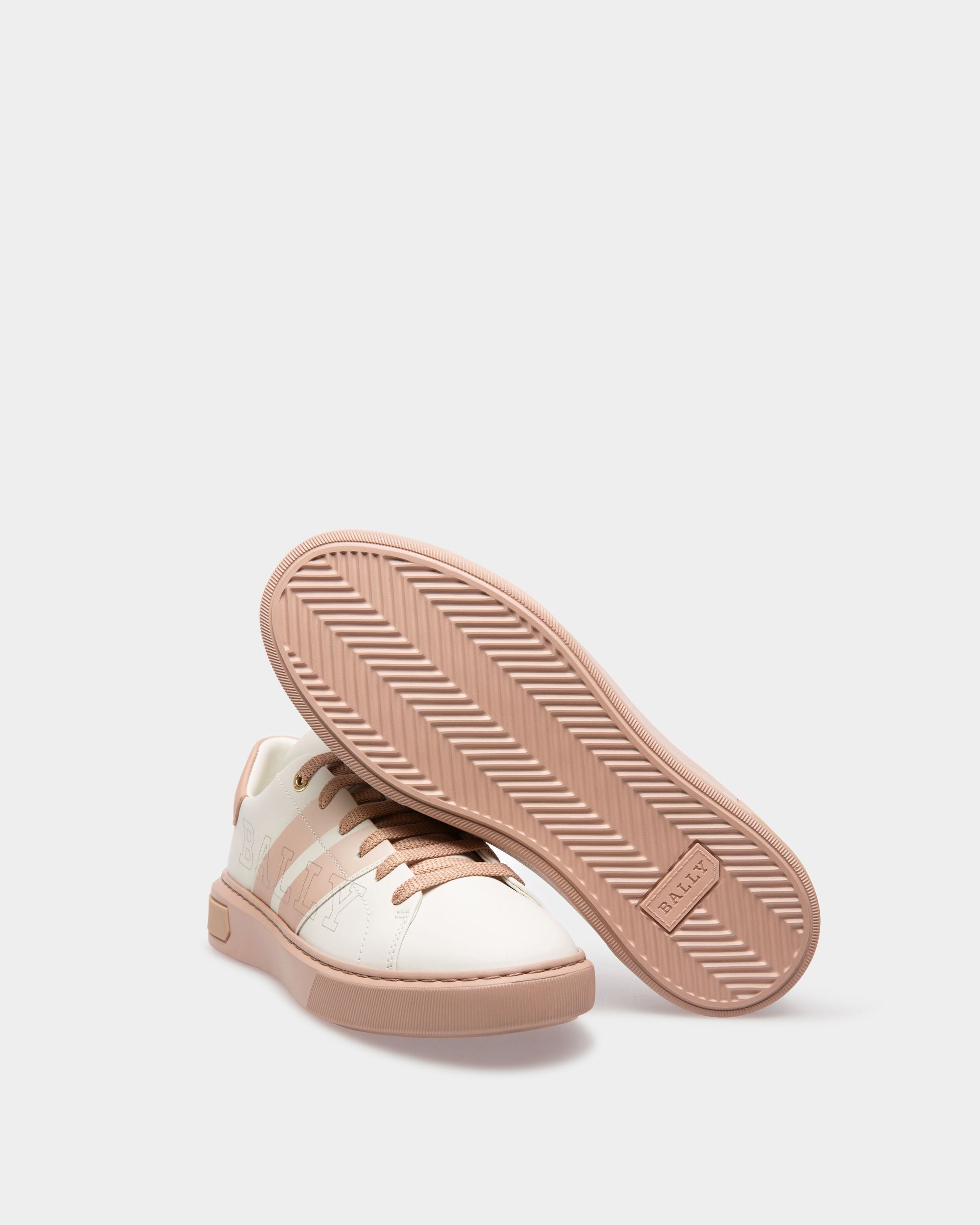 Myra Sneaker Aus Weissem Und Rosafarbenem Leder - Damen - Bally - 05