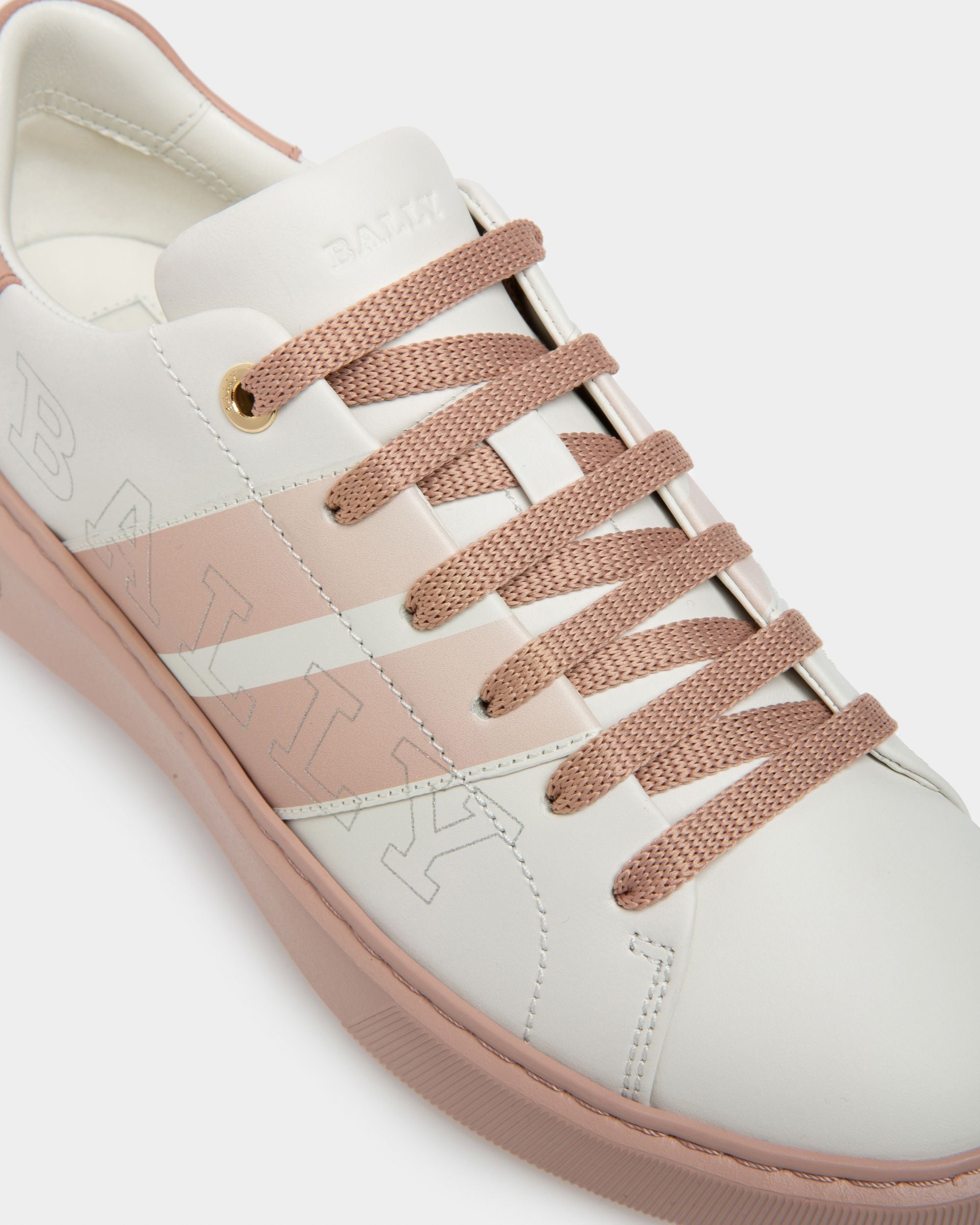 Myra Sneaker Aus Weissem Und Rosafarbenem Leder - Damen - Bally - 06