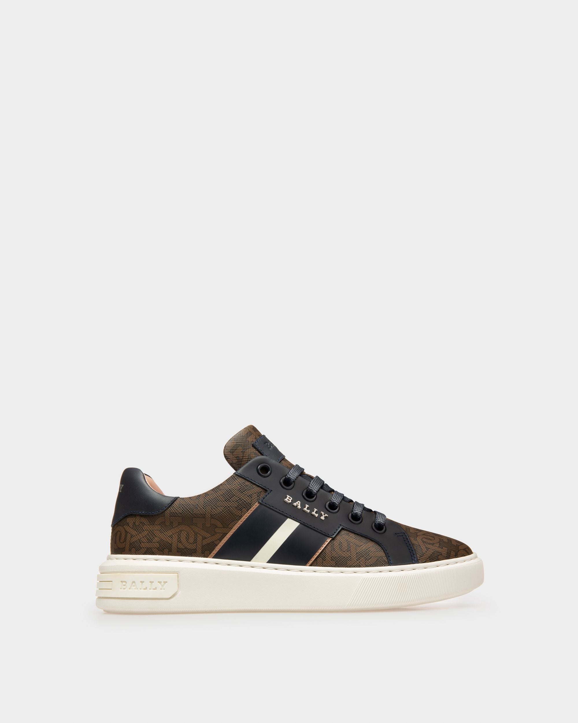 Myron Sneaker Aus Braunem Tpu Und Marineblauem Leder - Damen - Bally - 01