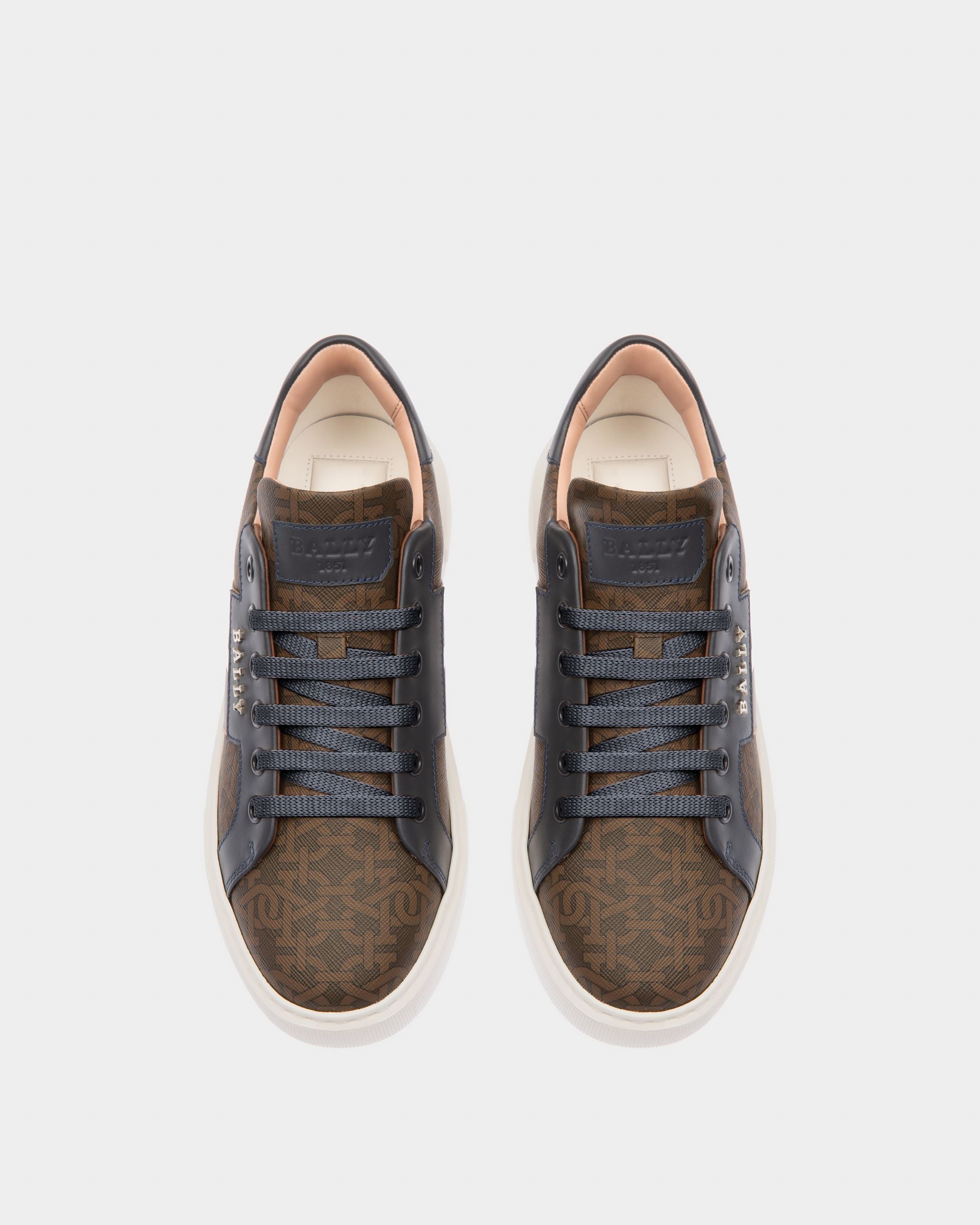 Myron Sneaker Aus Braunem Tpu Und Marineblauem Leder - Damen - Bally - 02
