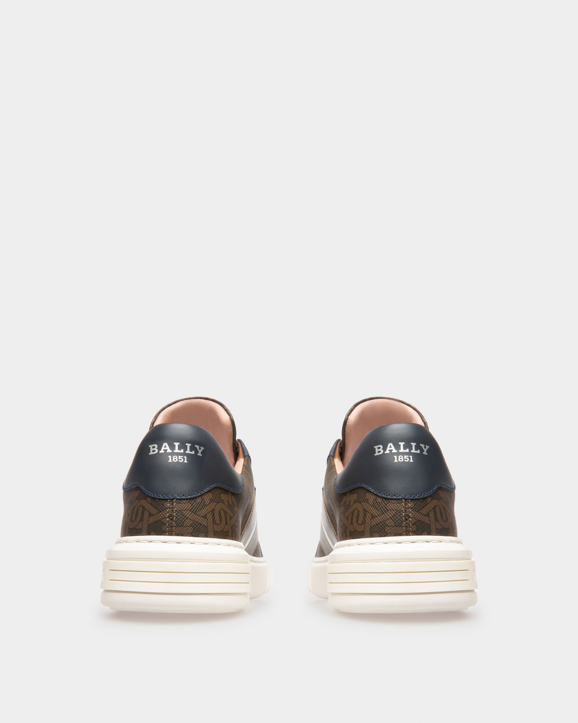 Myron Sneaker Aus Braunem Tpu Und Marineblauem Leder - Damen - Bally - 04