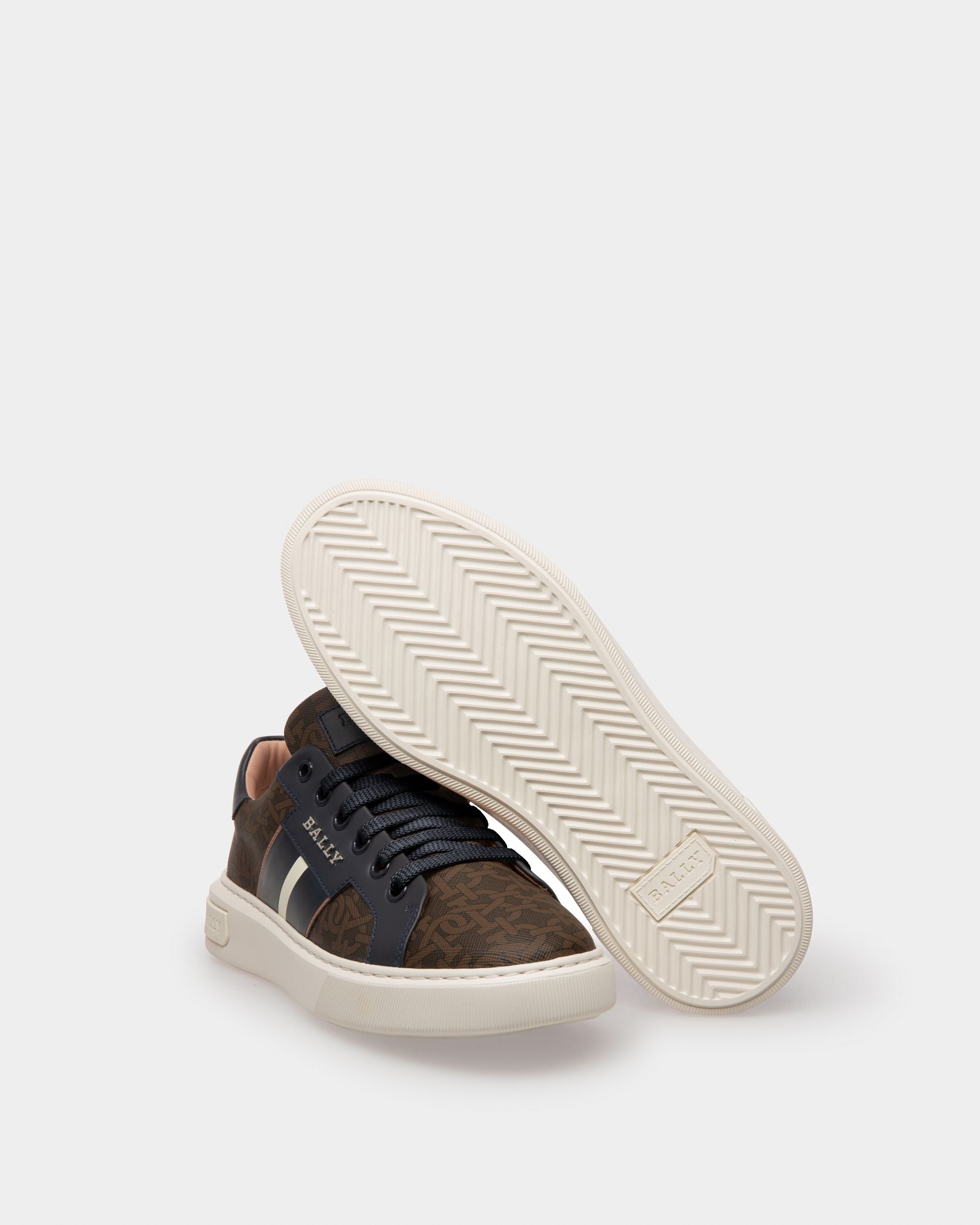 Myron Sneaker Aus Braunem Tpu Und Marineblauem Leder - Damen - Bally - 05