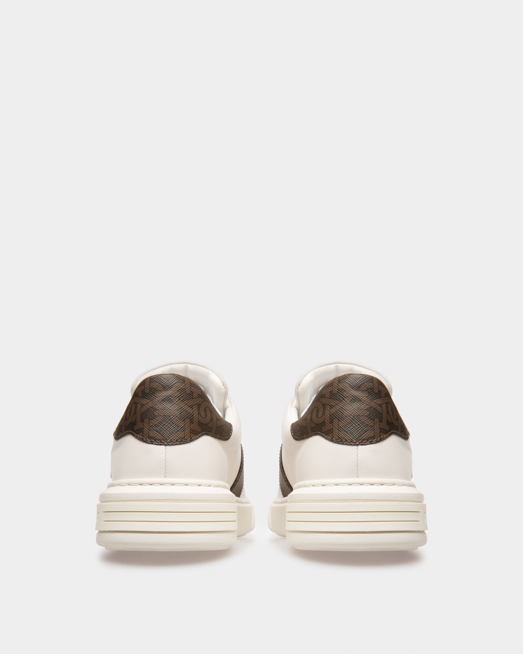 Misty Sneaker Aus Weißem Und Braunem Leder Und Baumwolle - Damen - Bally - 03